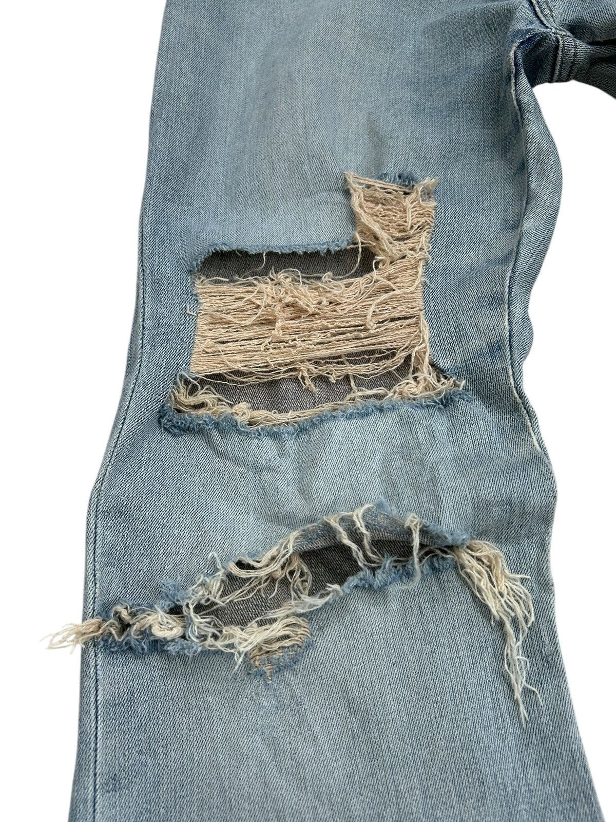 20471120 × Japanese Brand Daily Topic Japan Light Blue Jean Distressed Grunge Style Size US 28 / EU 44 - 4 Thumbnail