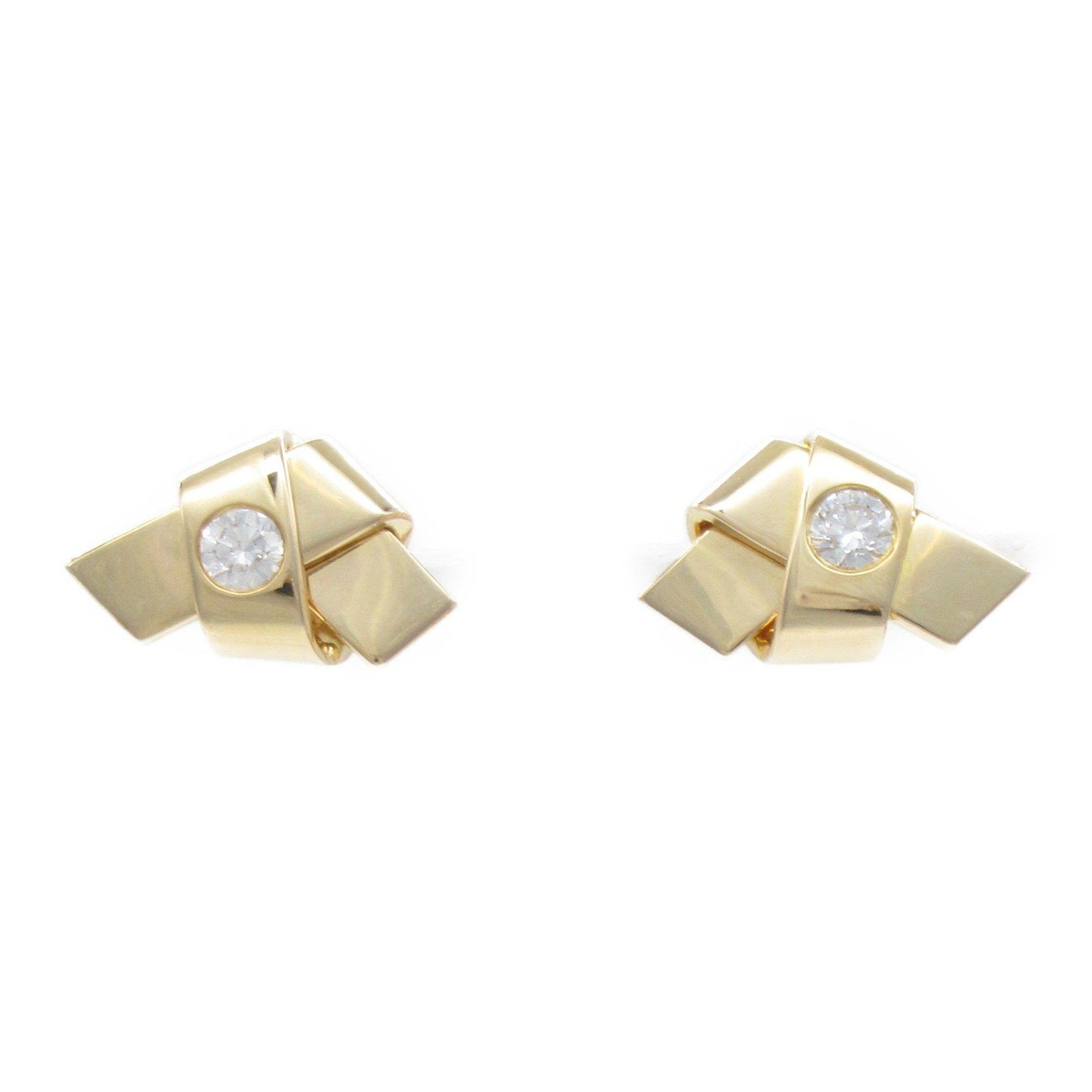 image of Cartier Knot Diamond Pierced Earrings Pierced Earrings Clear K18Pg(Rose Gold) Clear, Women's