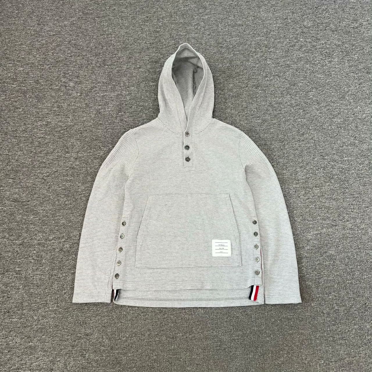 Thom Browne Thom Browne TB Waffle Knit Hoodie Size US XXS / EU 40 - 1 Thumbnail