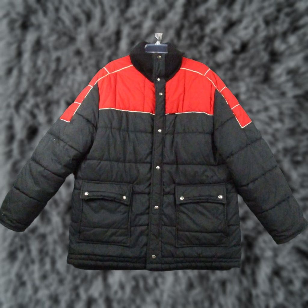Vintage VINTAGE Yamaha Racing Jacket XL Adult Puffer Black Red USA 80s Geometric Pockets Men USA Jacket Size US XL / EU 56 / 4 - 1 Thumbnail