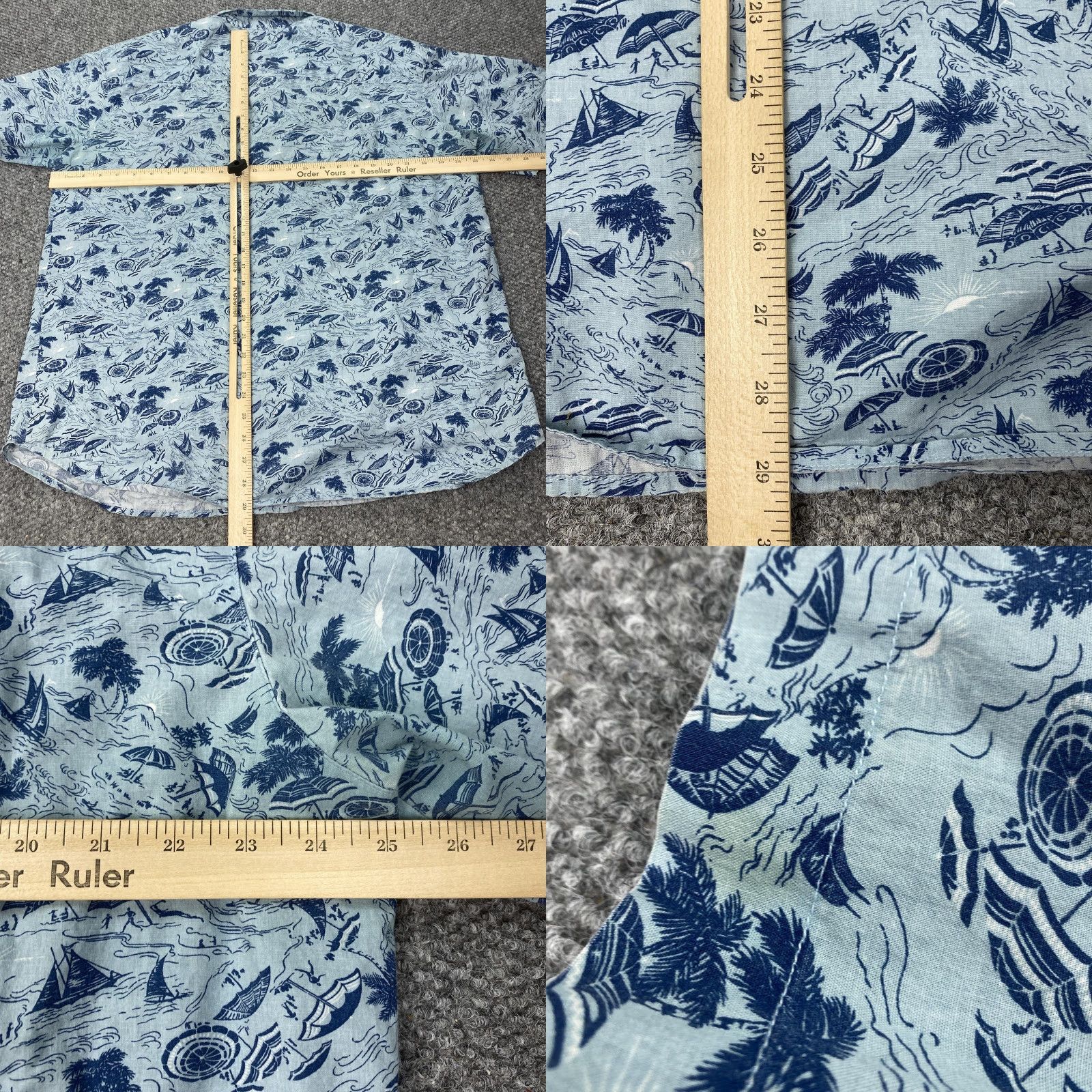 ALOHAS Columbia Hawaiian Shirt Mens XL Blue Short Sleeve Button-Up Tropical Graphic Print Size US XL / EU 56 / 4 - 8 Thumbnail