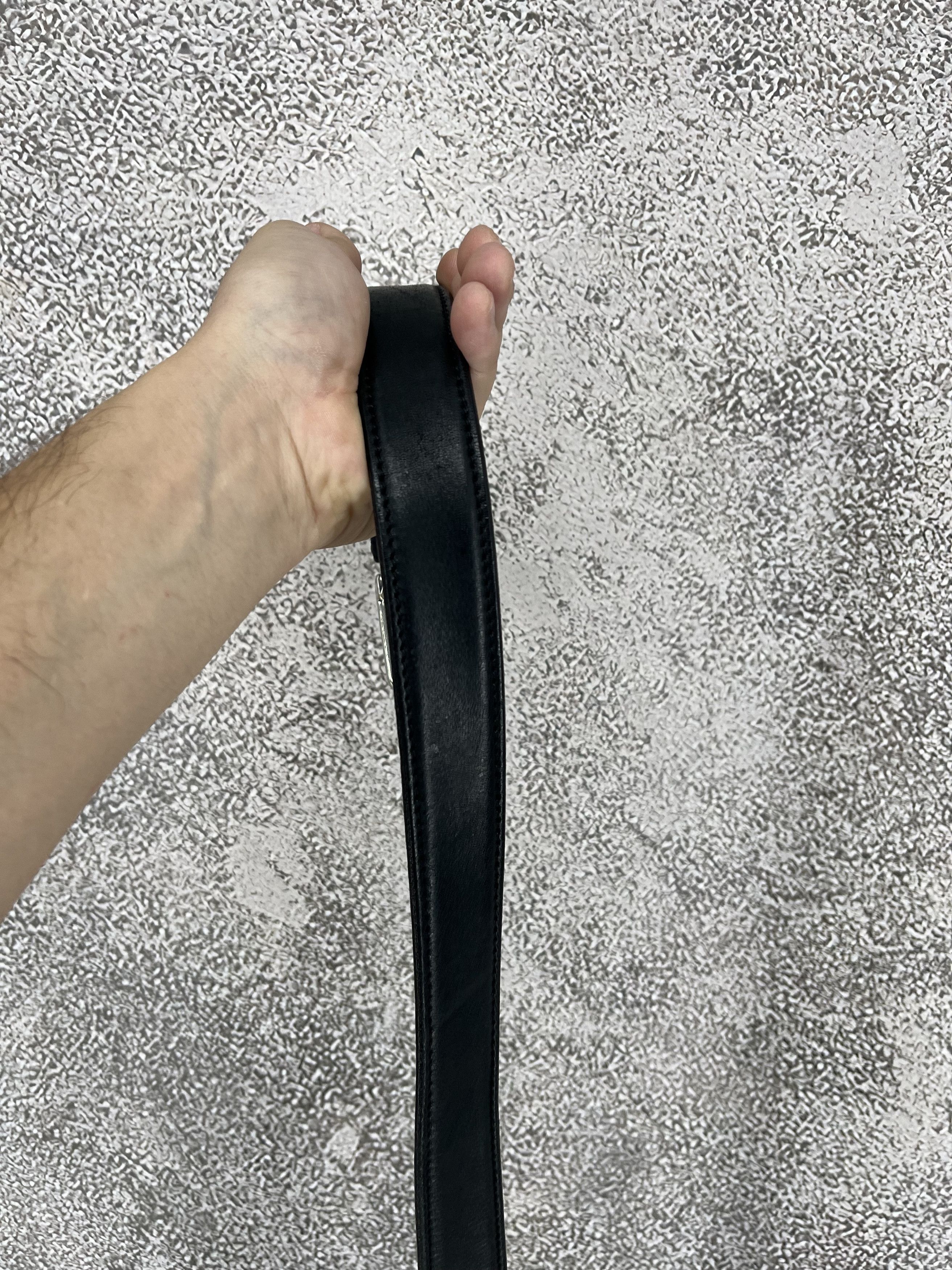Vintage One Luck Black Leather Belt — Made in Italy Size ONE SIZE - 3 Thumbnail