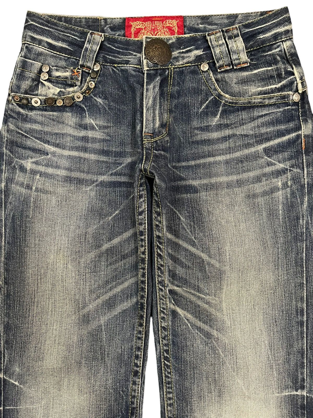 14th Addiction Vintage Japanese Brand Blue Thunder Wash Style Bootcut Jeans Size US 29 - 3 Thumbnail