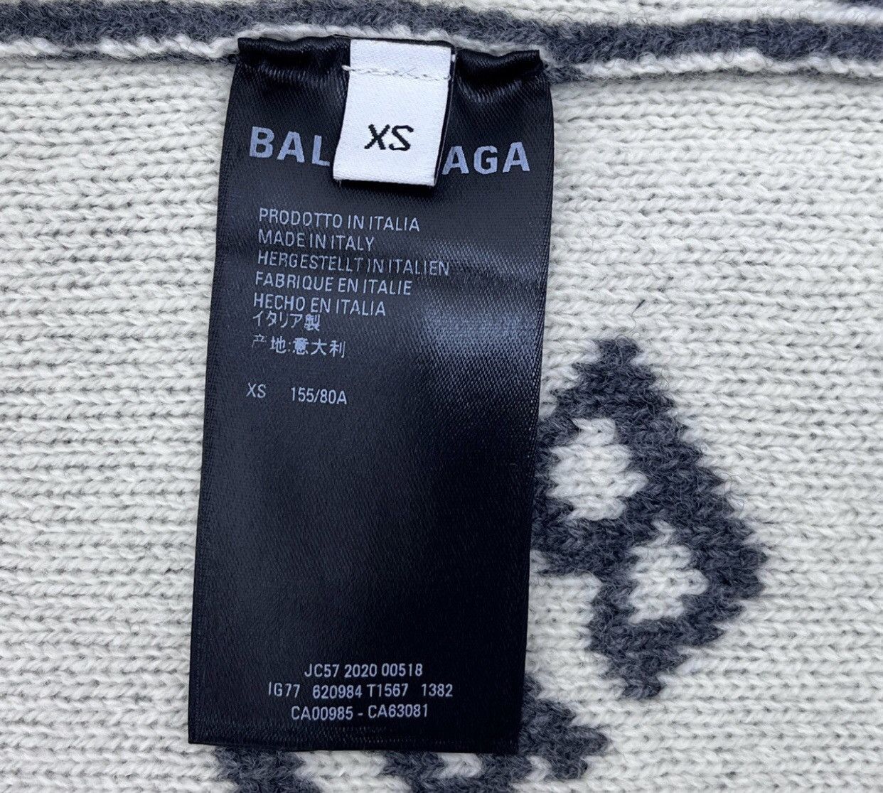 Balenciaga Balenciaga Grey Full Classic Logo Wool Long Sleeve shirt Size US XS / EU 42 / 0 - 6 Thumbnail