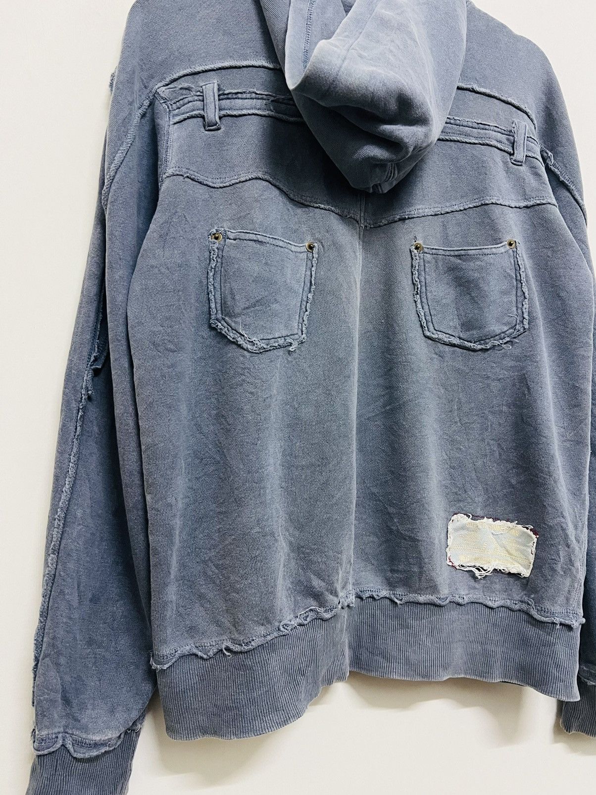 Japanese Brand SKY BOMBER 391B08 RECONSTRUCTED ZIPPER HOODIE JACKET Size US M / EU 48-50 / 2 - 13 Thumbnail