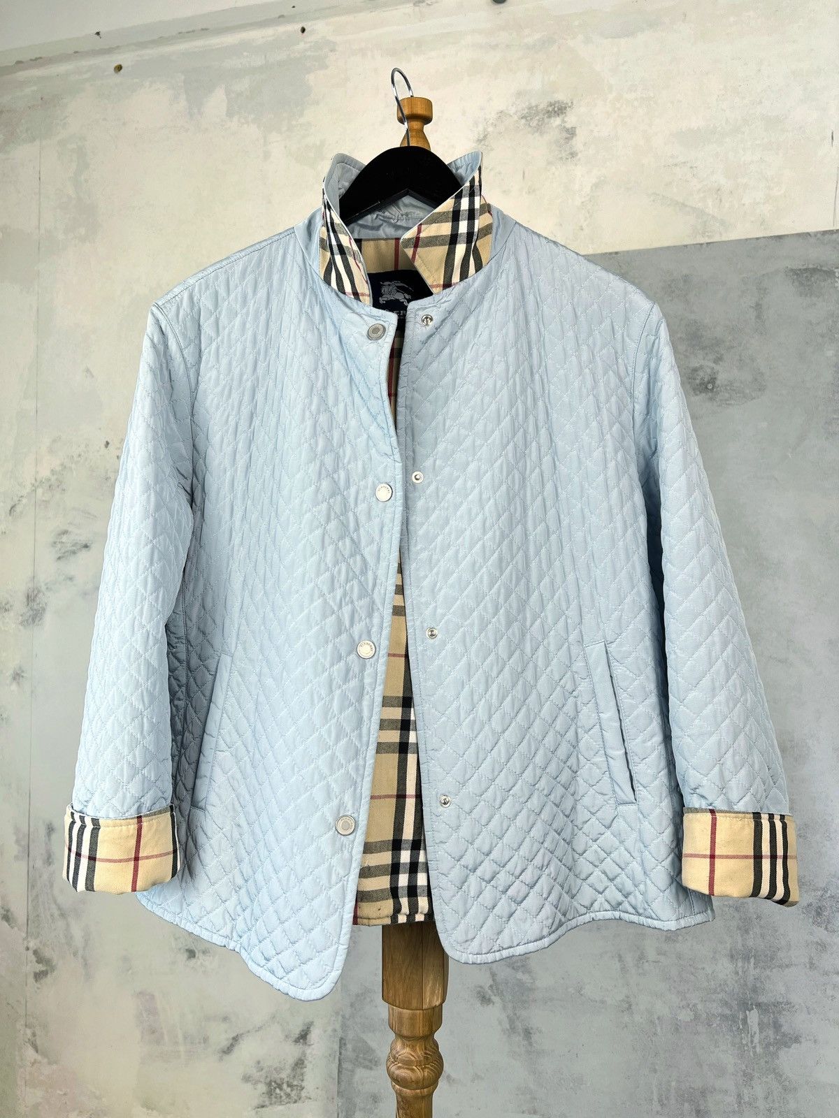 Burberry Burberry Blue Nova Check Quilted Jacket Size S - M 48 Size M / US 6-8 / IT 42-44 - 1 Thumbnail