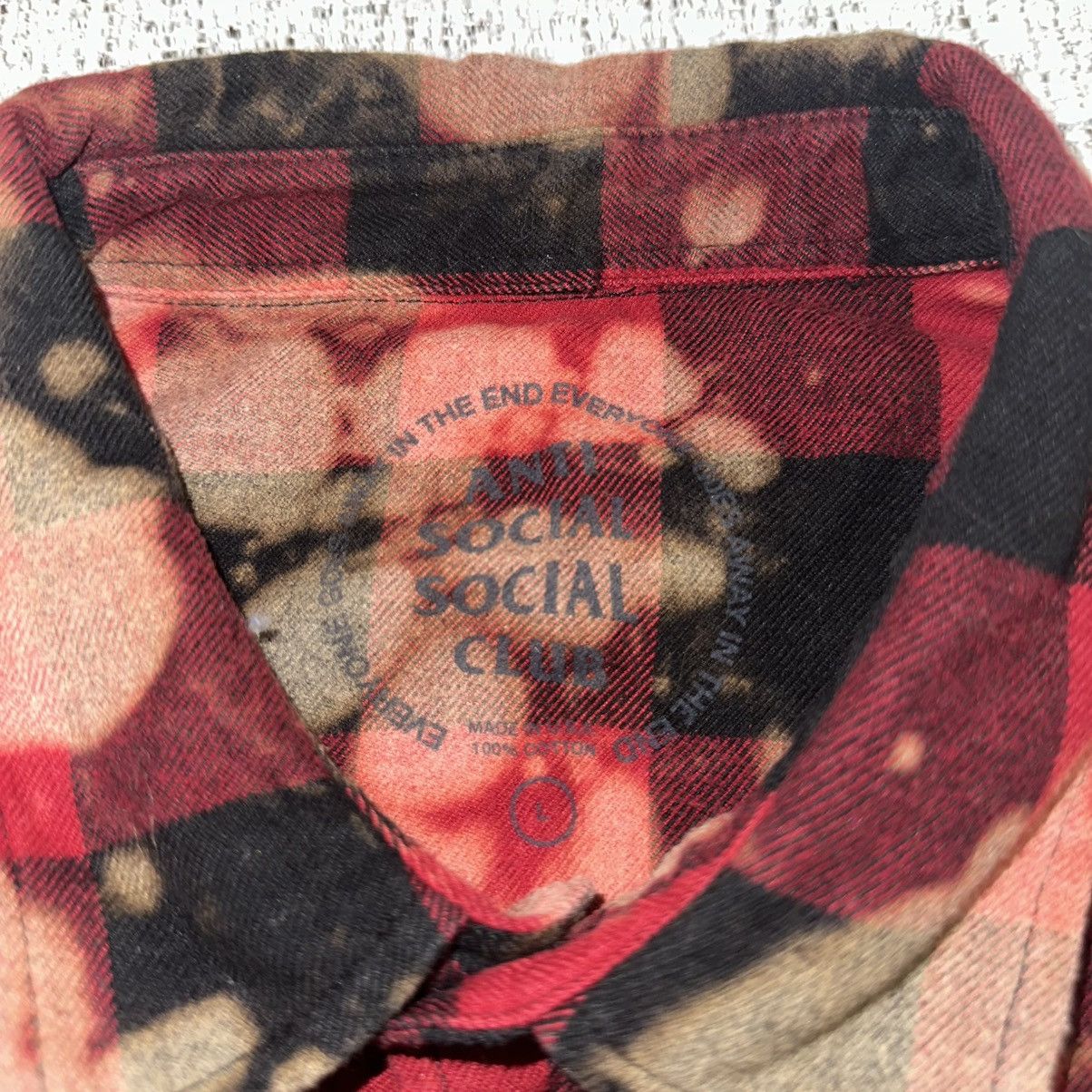 Anti Social Social Club Anti-Social Social Club Rare Gold Logo Red Flannel Size US L / EU 52-54 / 3 - 3 Thumbnail