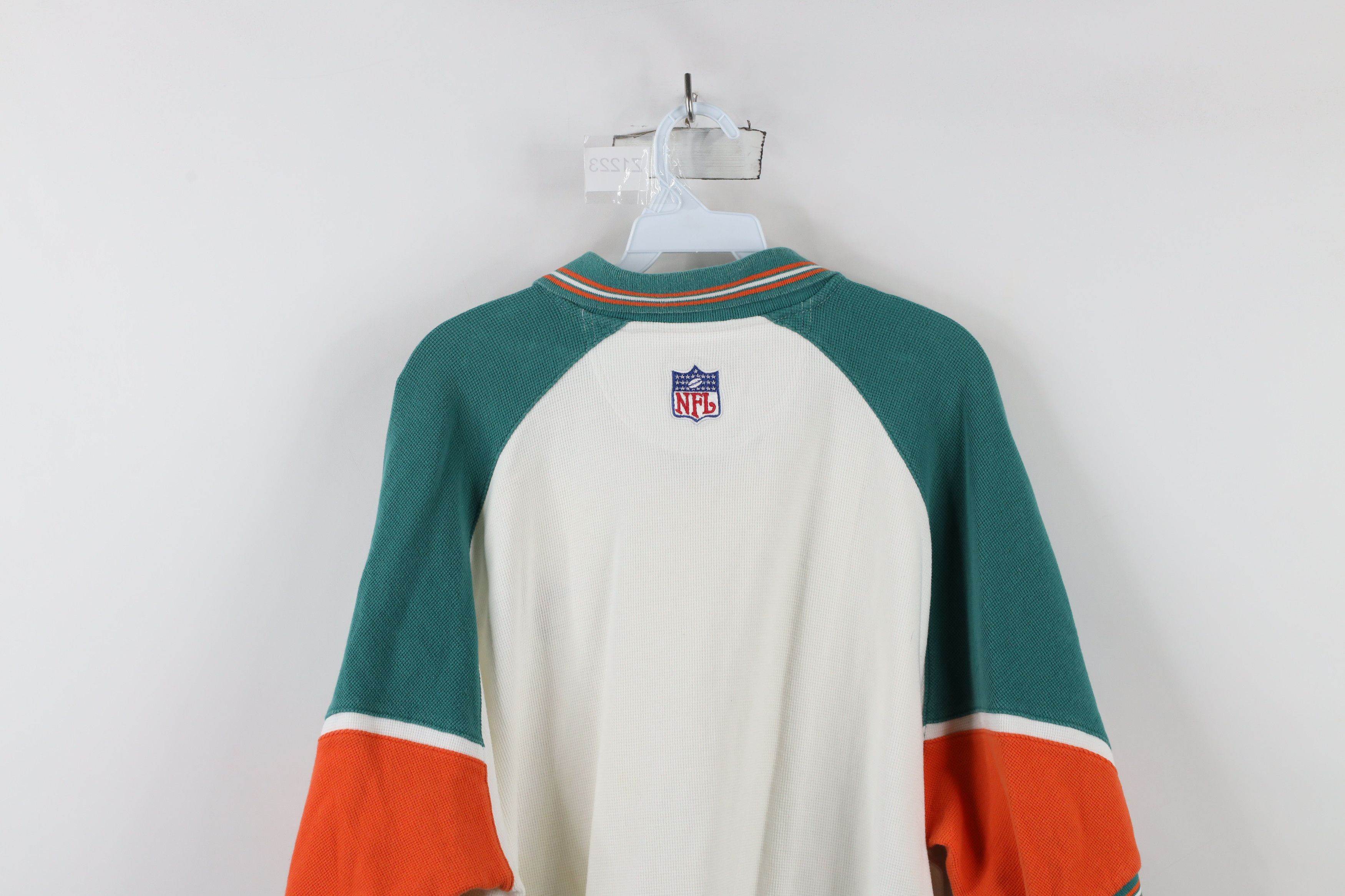 Starter × Vintage Vintage 90s Starter Dolphins Football Thermal Waffle Polo Size US XL / EU 56 / 4 - 14 Thumbnail