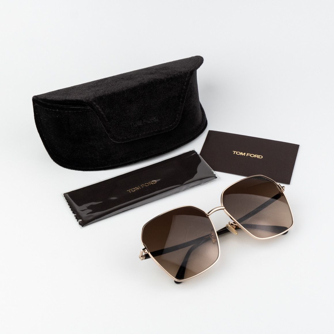 Tom Ford Tom Ford CLAUDIA-02 Women Sunglasses Gold Brown FT0839 52F Size ONE SIZE - 9 Thumbnail