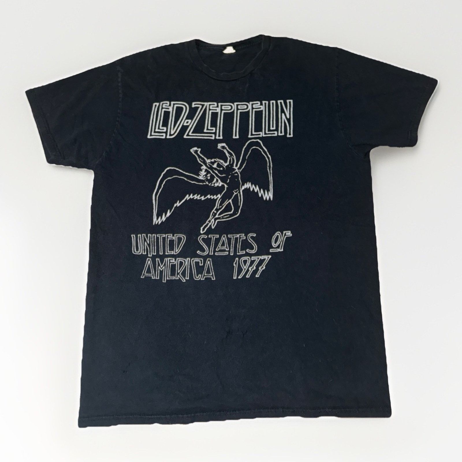 Band Tees × Vintage Led Zeppelin Band T-Shirt Black XL Distressed Grunge Rock Size US XL / EU 56 / 4 - 1 Thumbnail