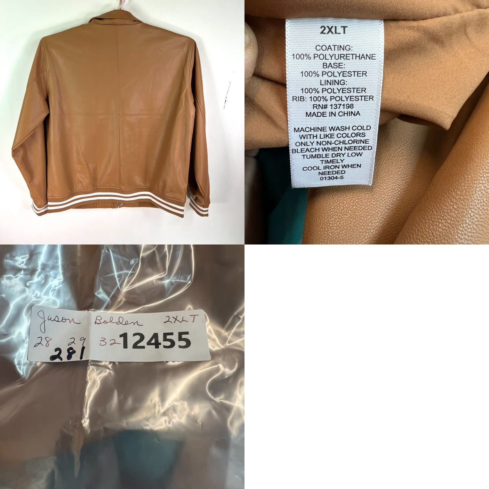 Vintage JF Ferrar Jason Bolden Button-Up Jacket Mens Size 2XLT Caramel Brown NWT Size US XXL / EU 58 / 5 - 8 Thumbnail