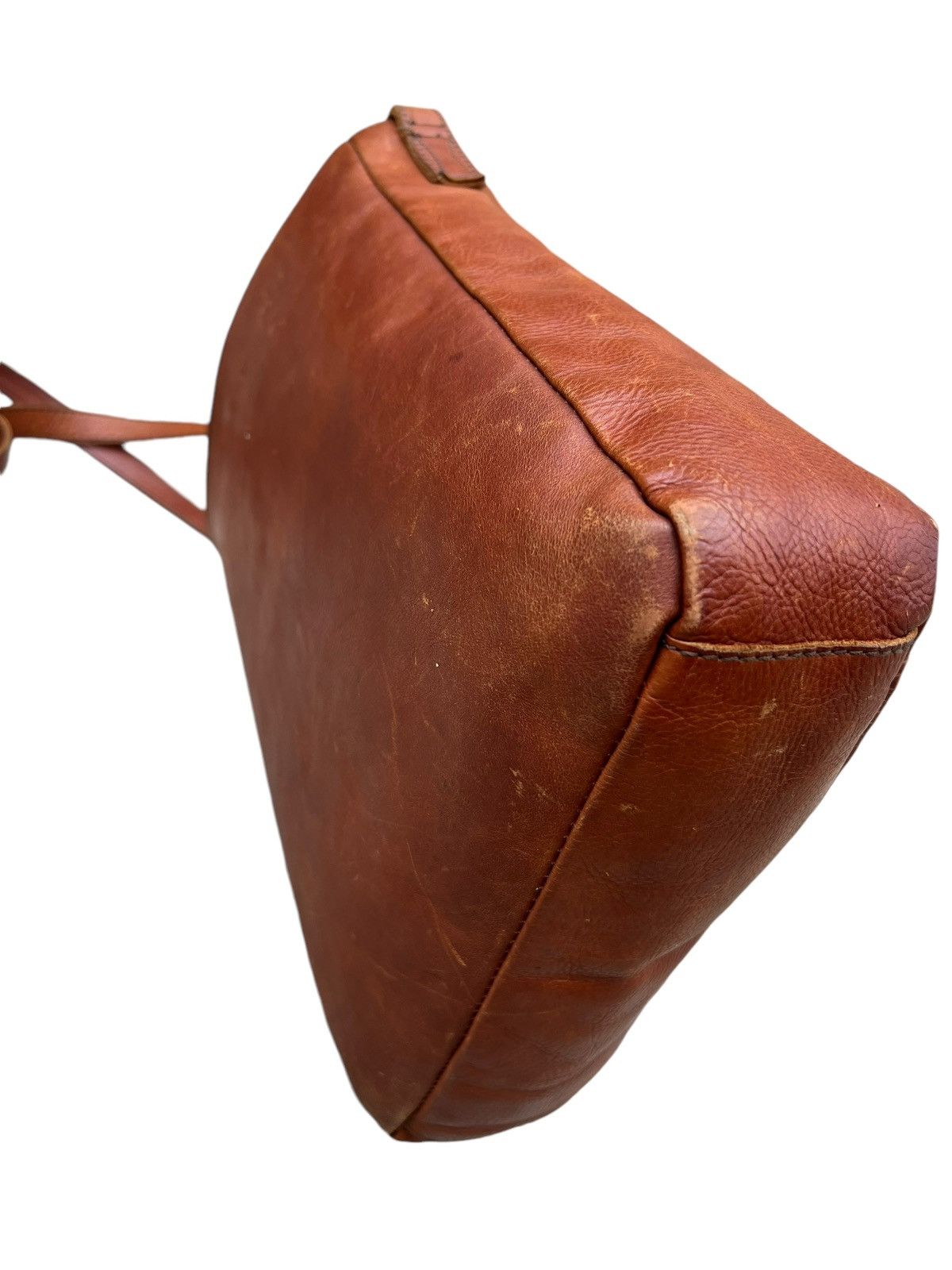 Leather Vintage Turkuabo Japan Faded Patina Leather Sling Bag Size ONE SIZE - 14 Thumbnail