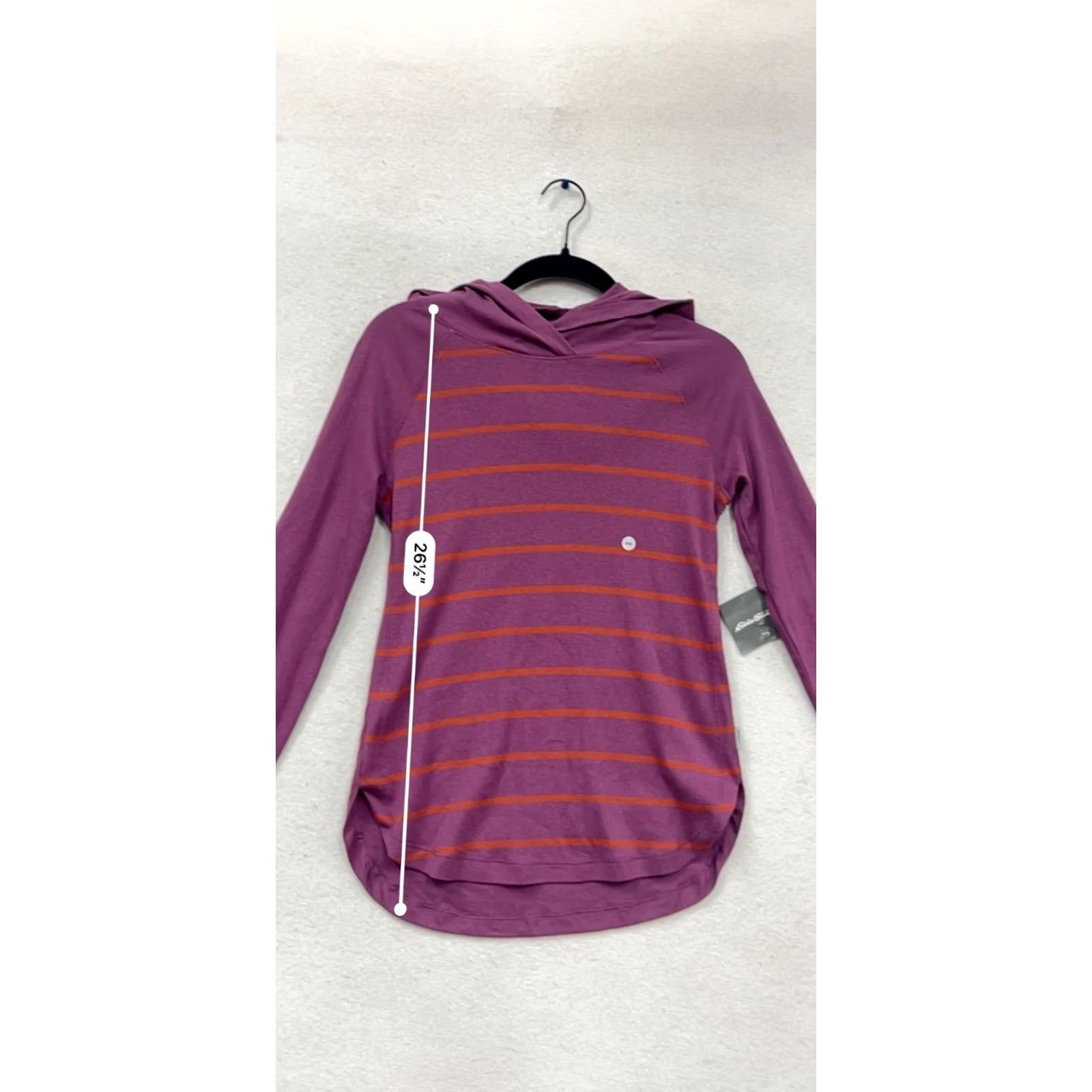 Eddie Bauer Eddie Bauer Hooded Long Sleeve Shirt Womens XS Striped Purple Size XS / US 0-2 / IT 36-38 - 7 Thumbnail