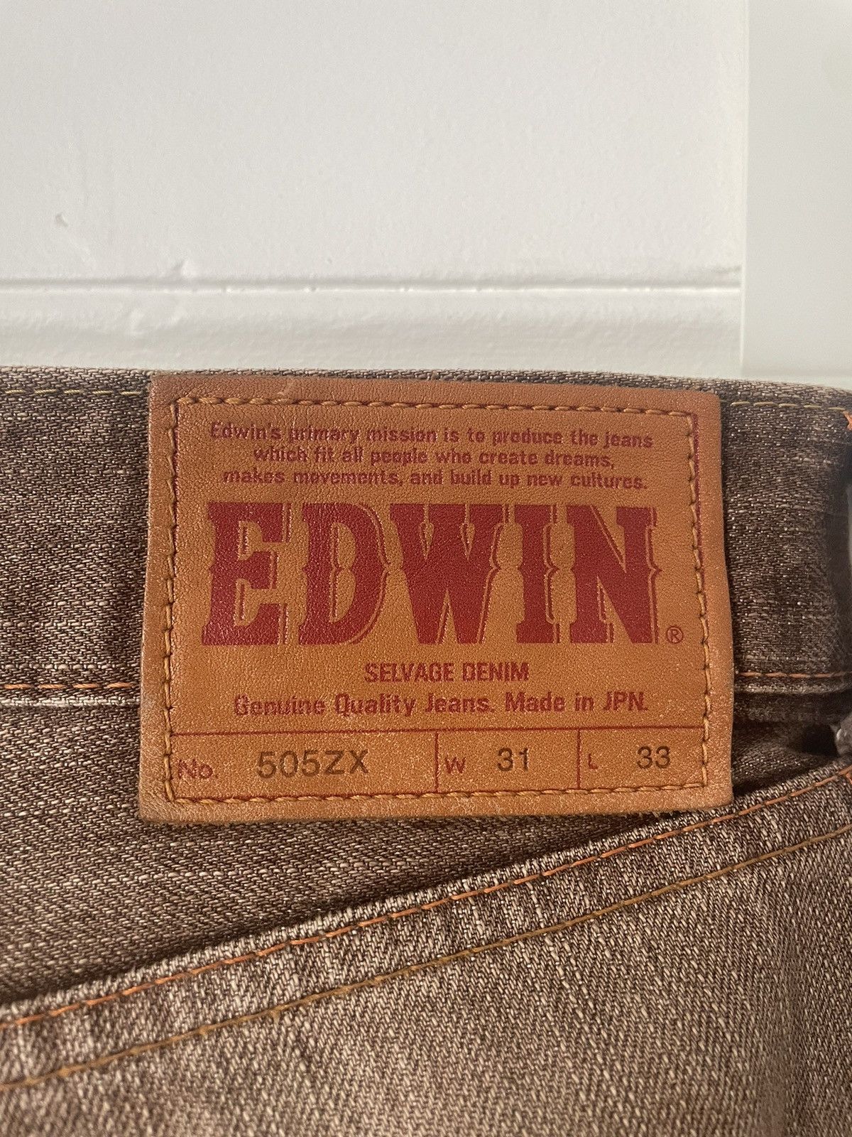 Edwin Brown jeans Edwin x vintage Japan Size US 31 - 4 Thumbnail