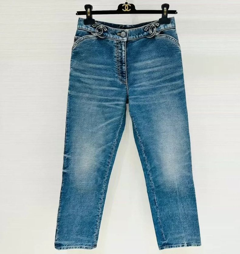 Chanel Chanel 24s waist double c straight jeans Size 24" / US 00 / IT 34 - 1 Thumbnail
