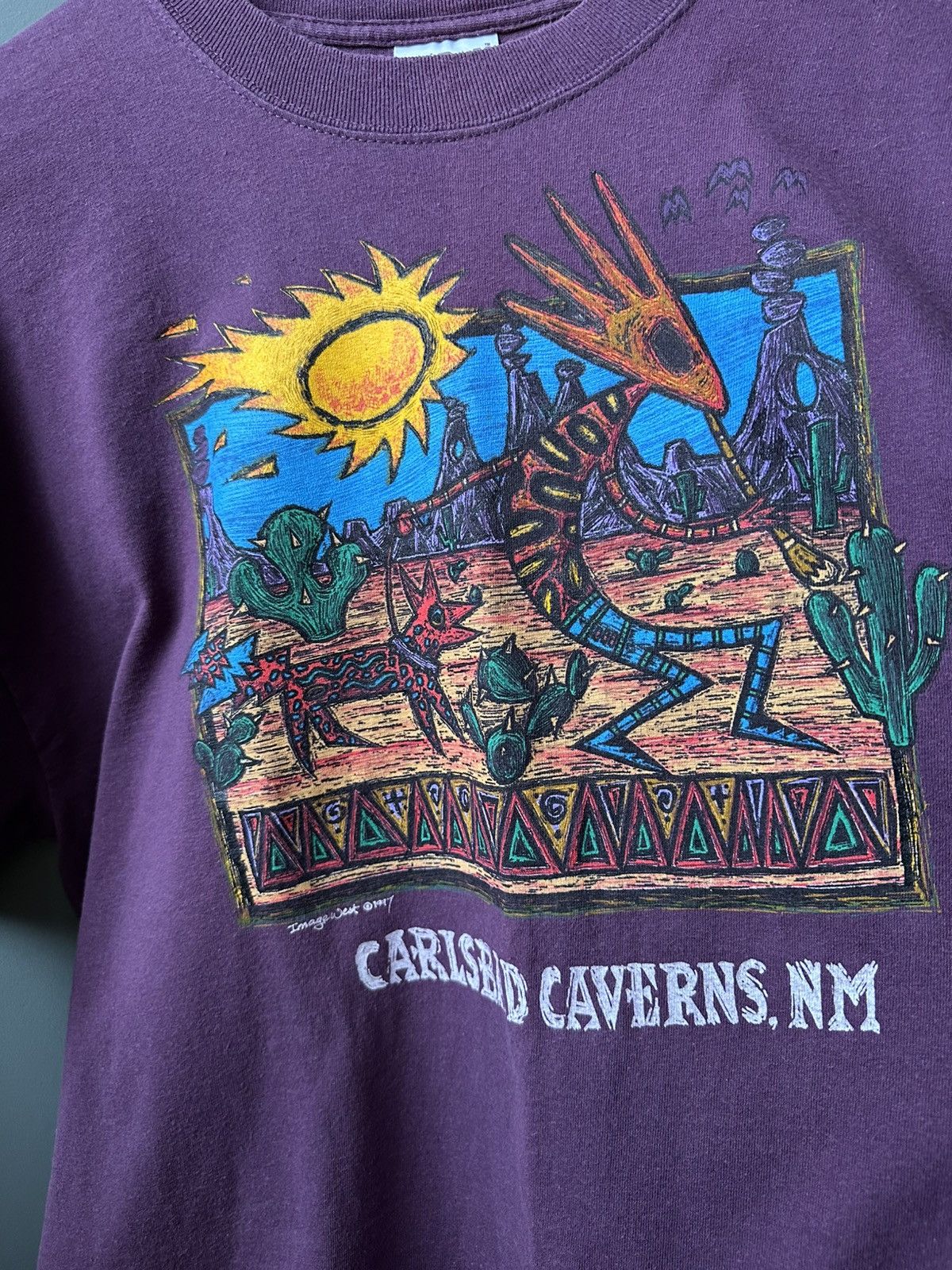 Gildan Vintage 1997 Carlsbad Caverns NM Graphic Print Tee Size US XL / EU 56 / 4 - 4 Thumbnail