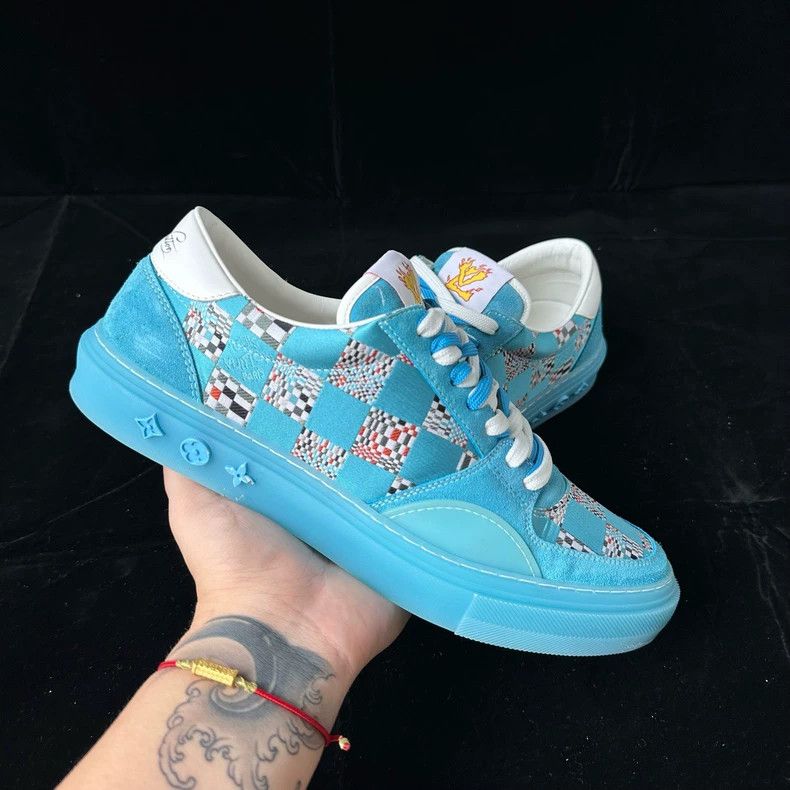 Louis Vuitton Louis Vuitton Blue checkerboard shoes Size US 9.5 / EU 42-43 - 9 Thumbnail