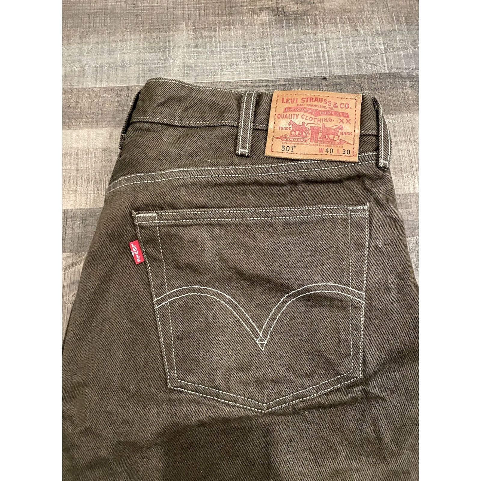 Levi's Levi'S Jeans Mens 40 Gray 501XX 40x30 39x28 Straight Fit Brown Button Fly F320 Size US 40 / EU 56 - 2 Thumbnail
