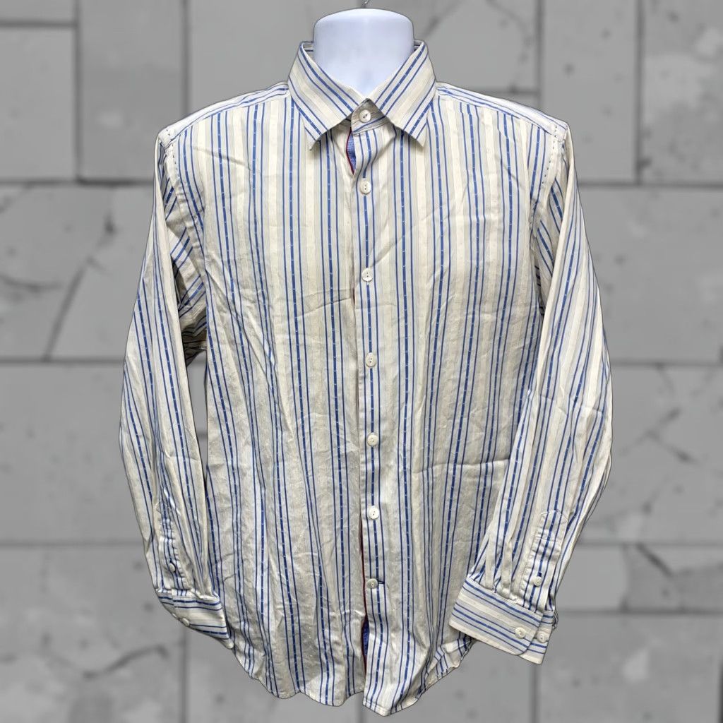Tommy Bahama Tommy Bahama Shirt Mens White Cotton Long Sleeve Button-Up Striped Size L Size US L / EU 52-54 / 3 - 1 Thumbnail