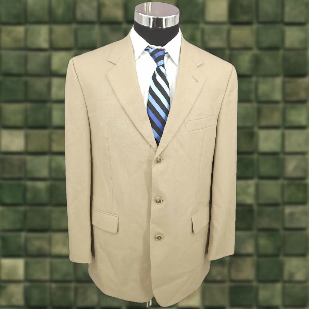 Stafford Stafford Blazer Mens 40R Brown Pure Wool Sports Coat Jacket 3 Buttons Size 40R - 1 Thumbnail