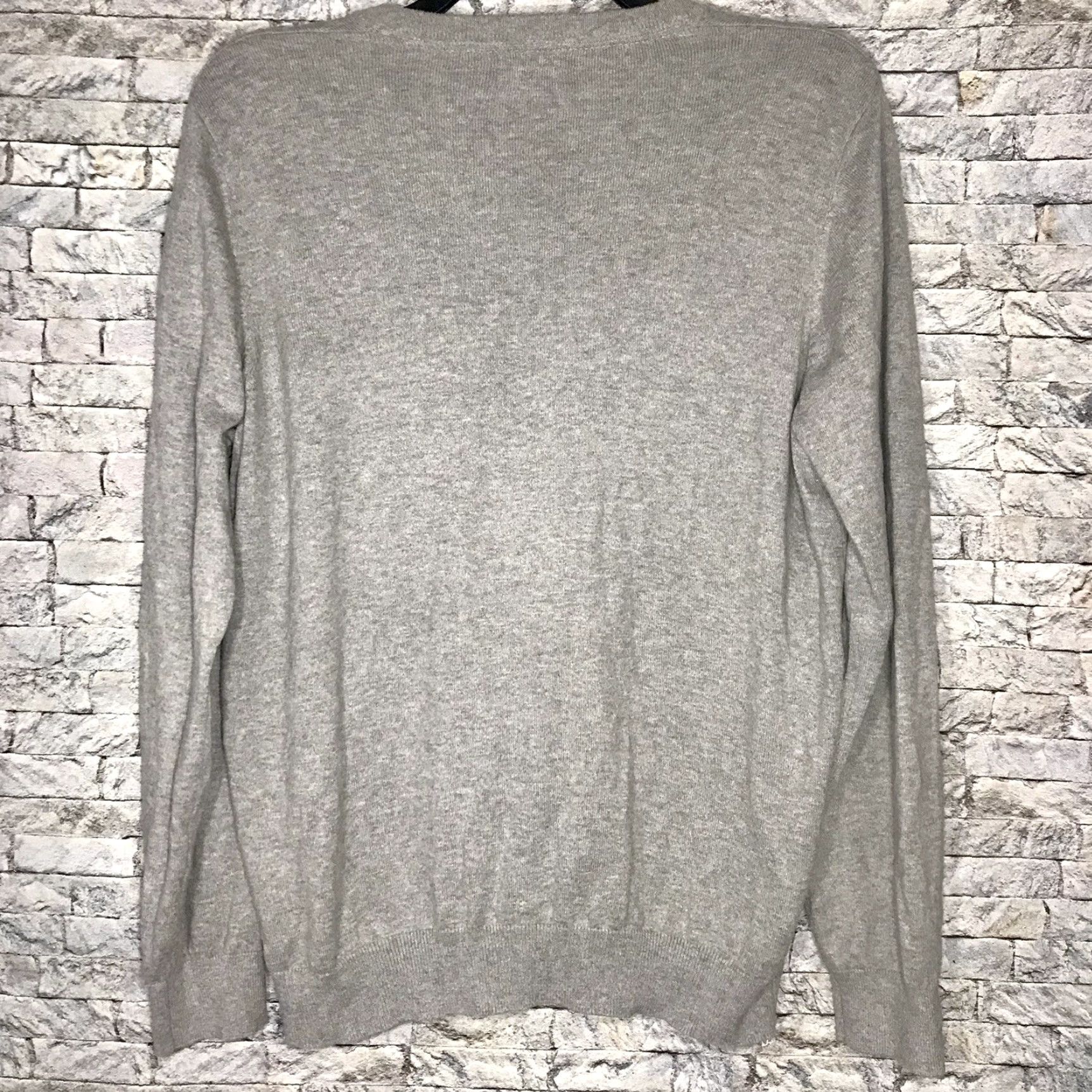 Vintage LL BEAN Cotton Cashmere Blend V-Neck Pullover Gray Sweater Mens Large Size US L / EU 52-54 / 3 - 8 Thumbnail