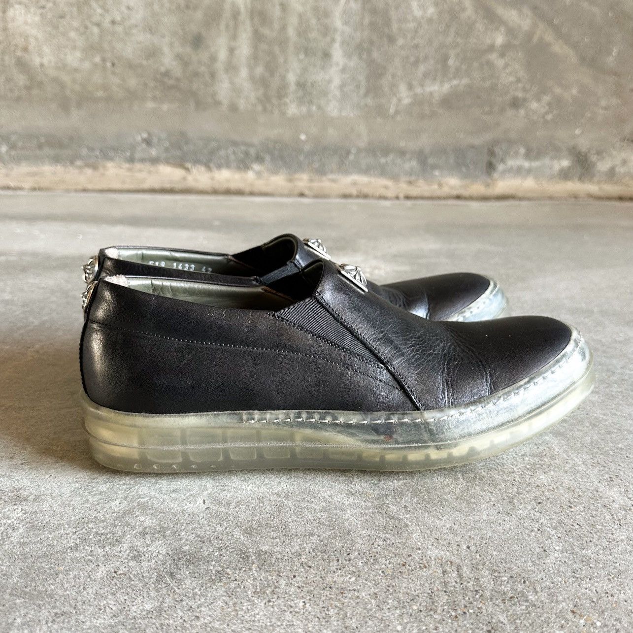 Chrome Hearts × Rick Owens 1/1 Pyramid Stud Special Order Leather No Cap Boat Sneakers Size US 9.5 / EU 42-43 - 5 Thumbnail