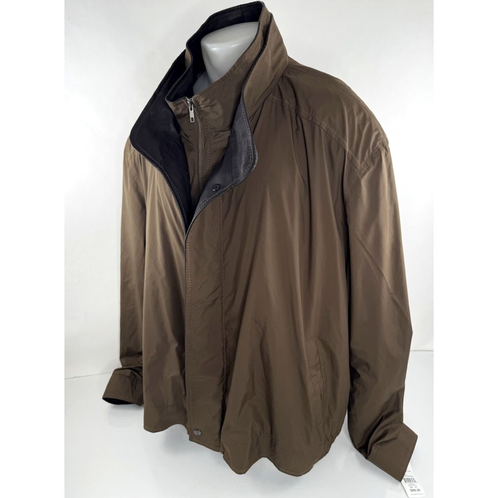 Vintage REMY - NEW w TAG - LEATHER TRIM Shoulder Pad 3XL Big & Tall Jacket MSRP: 00 Jacket 3XL Brown Mens Size US XXL / EU 58 / 5 - 3 Thumbnail