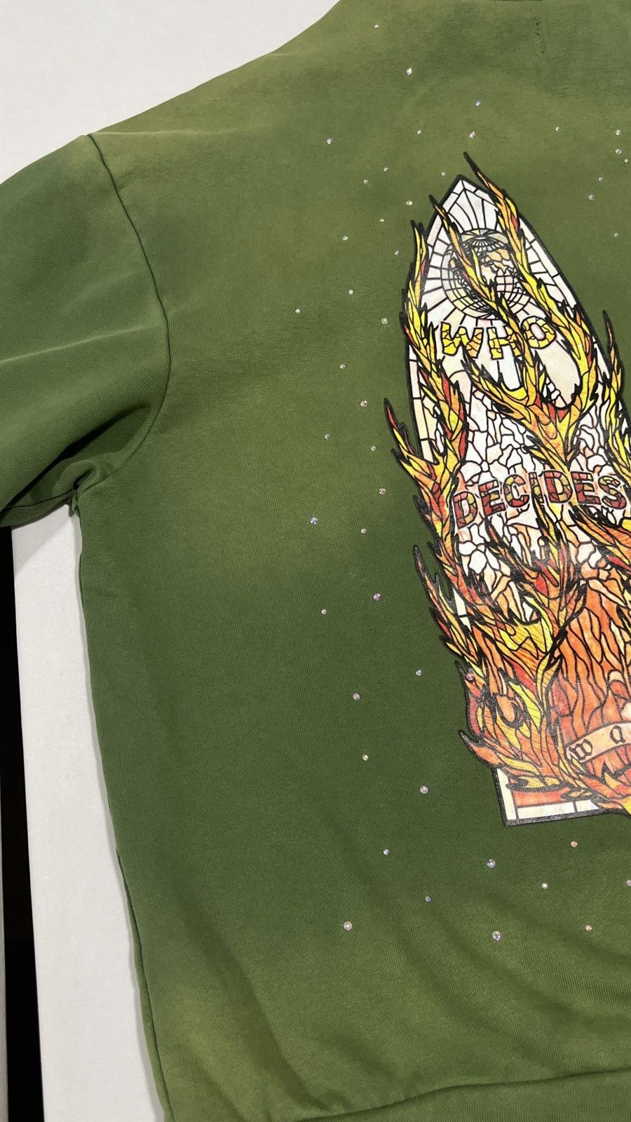 Who Decides War Who Decides War Rhinestone Green Hoodie Size US L / EU 52-54 / 3 - 13 Thumbnail