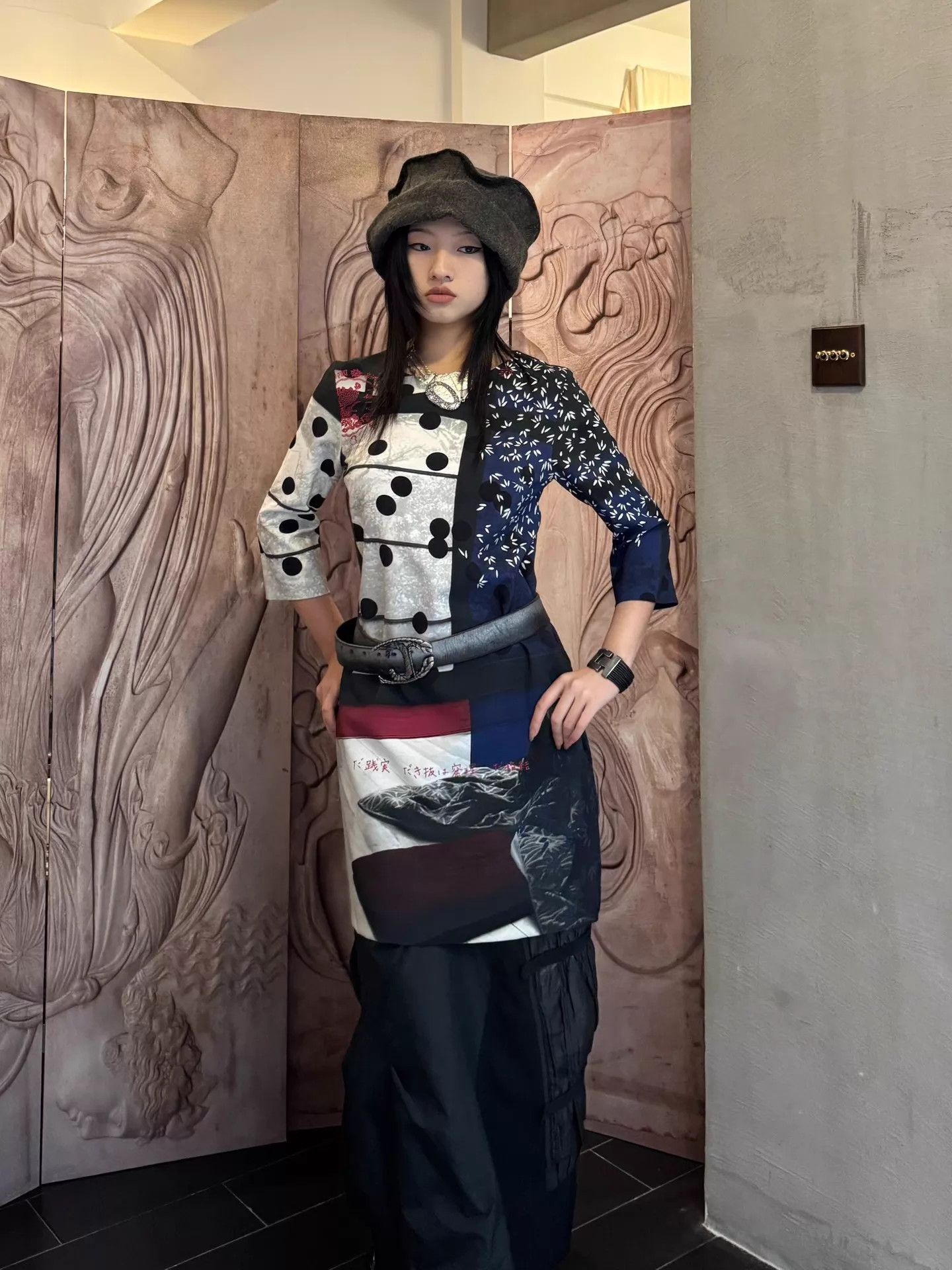 Cop Copine Cop Copine Vtg Wind Print AirCotton 3/4Sleeve Dress 36 Size XS / US 0-2 / IT 36-38 - 1 Thumbnail