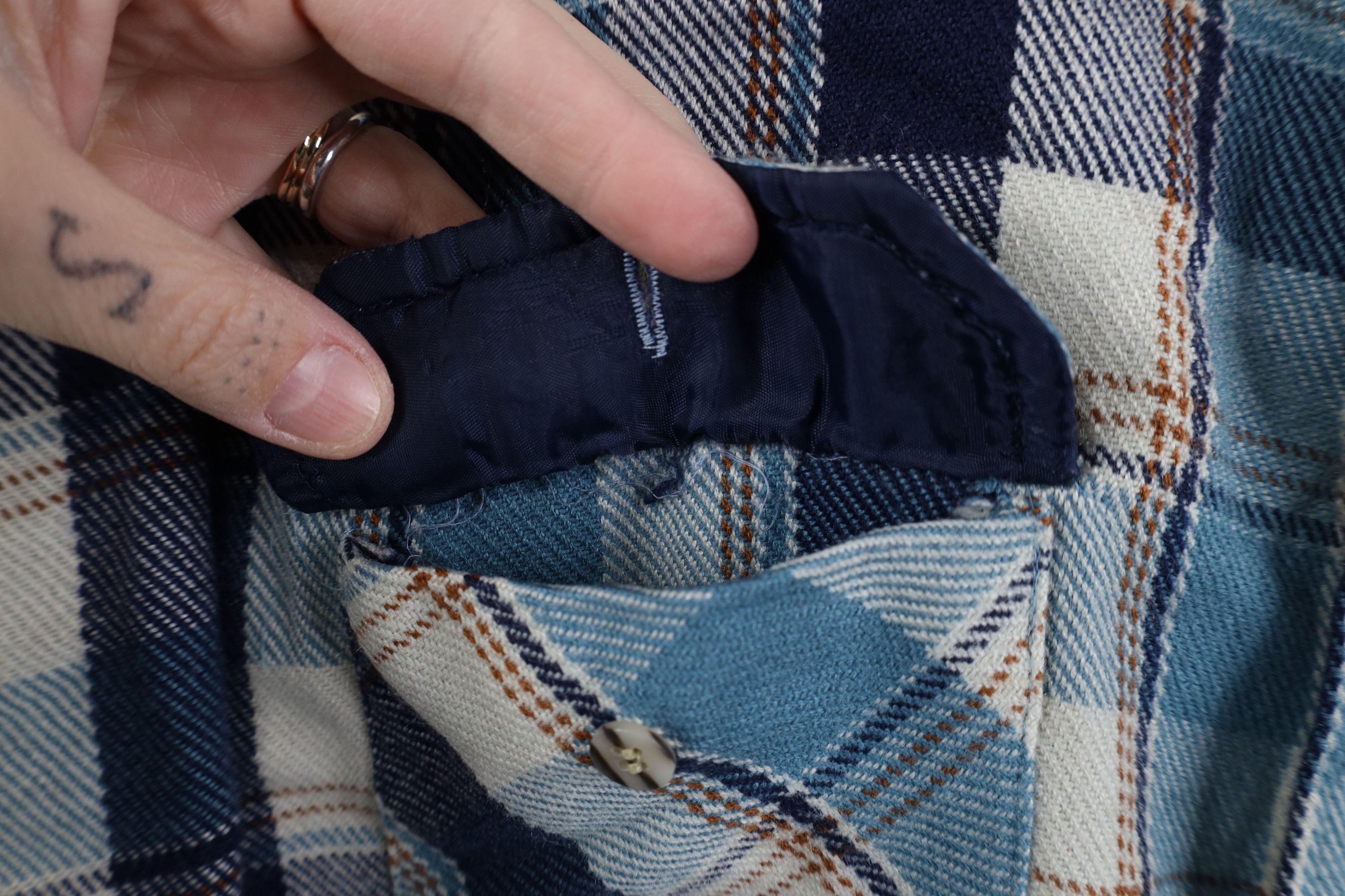 Vintage Vintage 70s Streetwear Flannel Knit Collared Button Shirt Size US XL / EU 56 / 4 - 6 Thumbnail