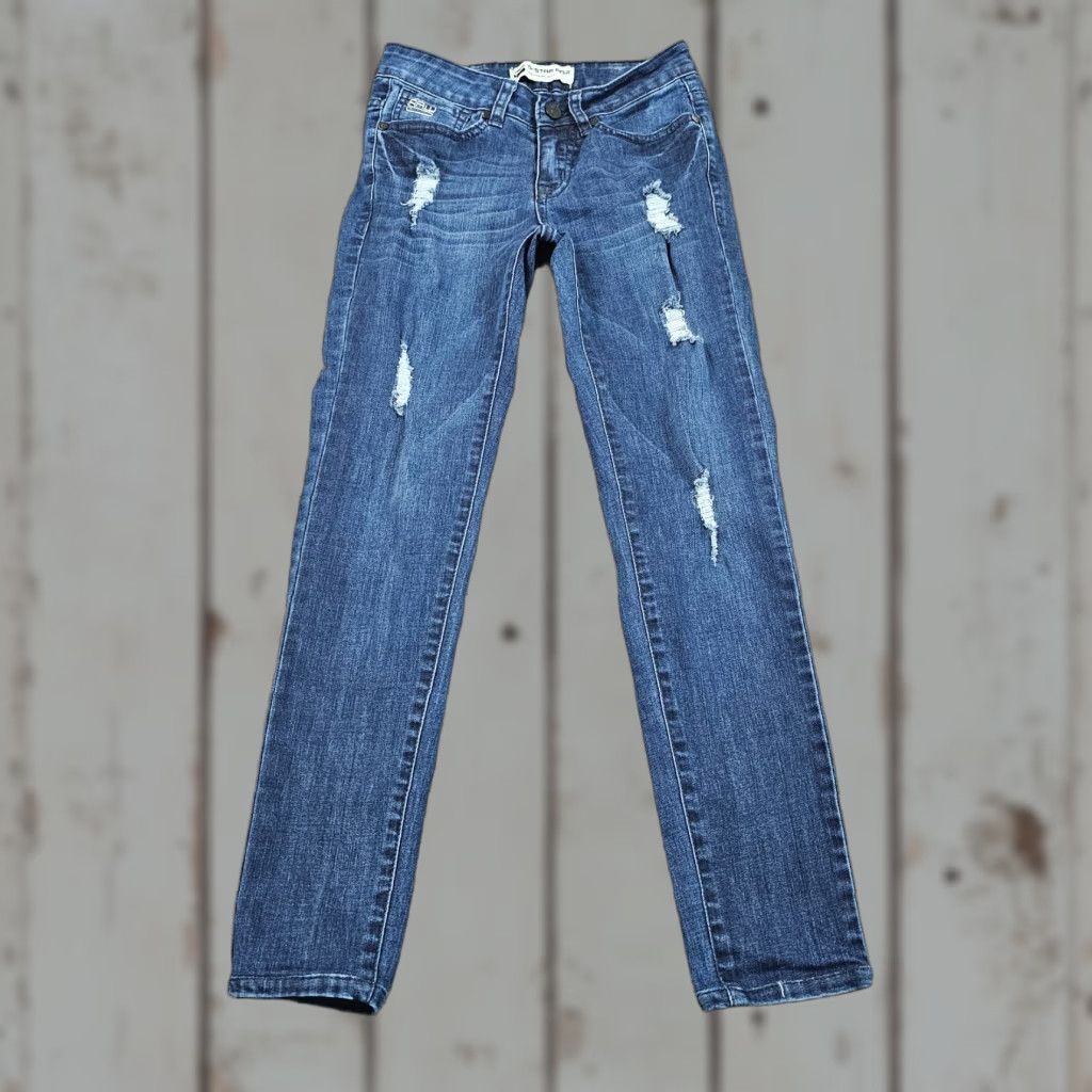 G-Star G-STAR RAW Jeans Skinny 26 Womens Low Dark Wash 24x26 Stretch Distressed 3301 Model 3301 Blue Denim Womens Size 26" / US 2 / IT 38 - 1 Thumbnail