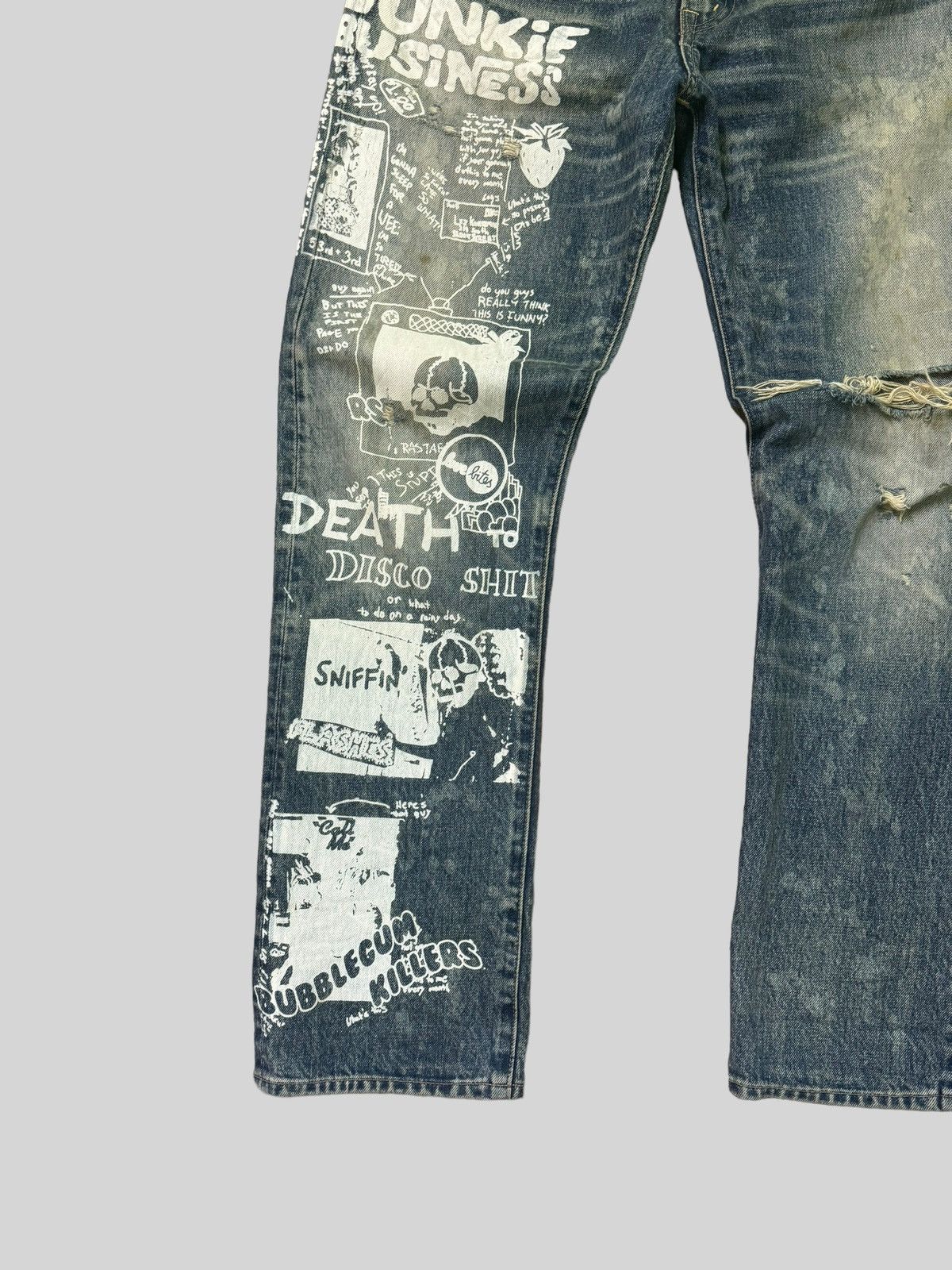 Hysteric Glamour × Japanese Brand Distressed RNA INC Junkie Business Trashed Denim Size US 34 / EU 50 - 7 Thumbnail