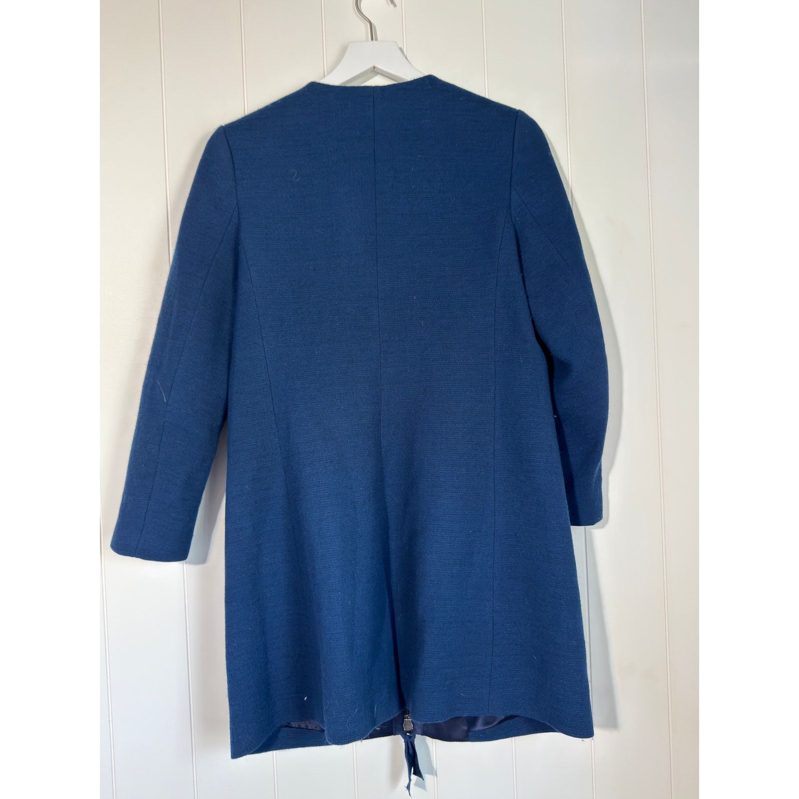 3.1 Phillip Lim Phillip Lim Blue Wool Silk Ruffle Coat Dress Outerwear Med Size M / US 6-8 / IT 42-44 - 3 Thumbnail