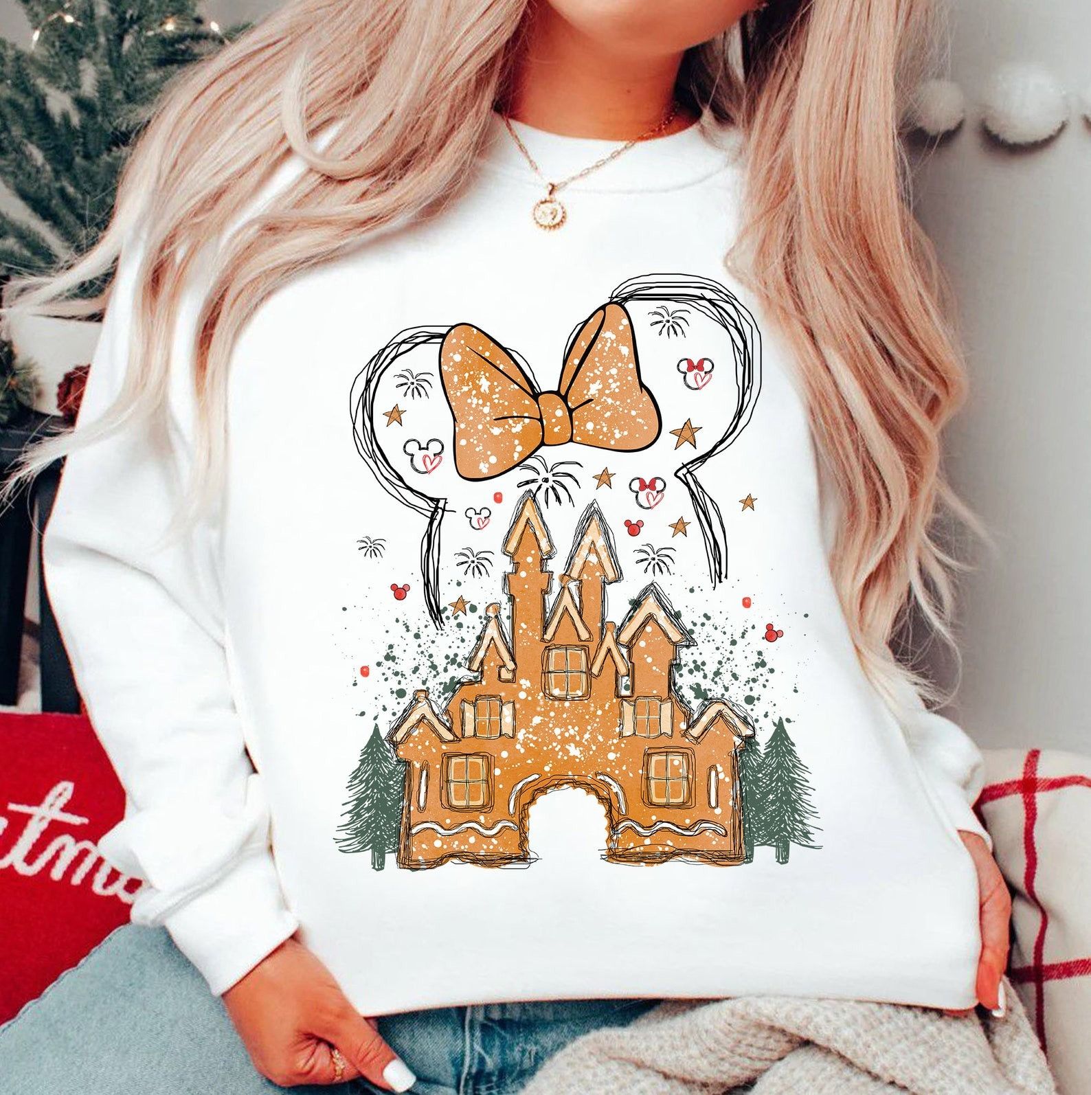 Designer × The Unbranded Brand Gingerbread Castle Christmas Sweatshirt Size XL / US 12-14 / IT 48-50 - 1 Thumbnail