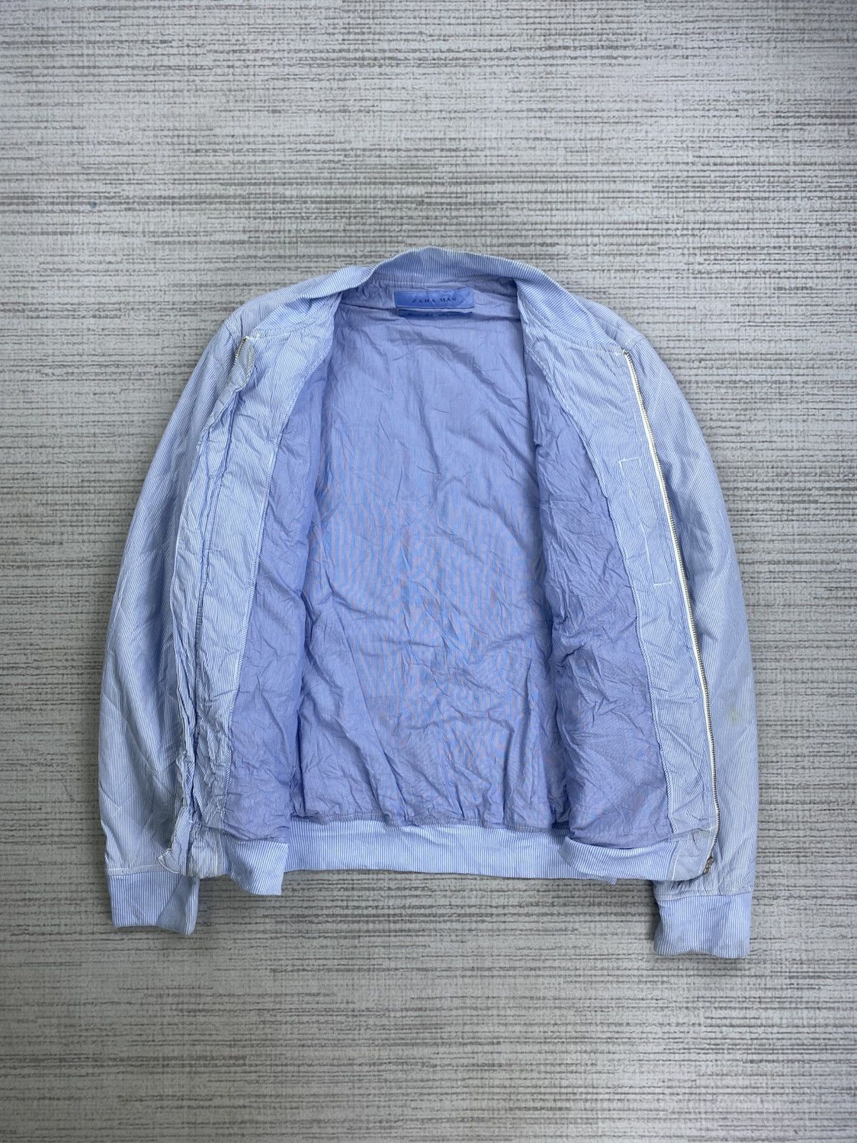 Japanese Brand × Vintage × Zara Vintage Zara Man Light Blue Nice Quilted Zipper Jacket Size US M / EU 48-50 / 2 - 5 Thumbnail