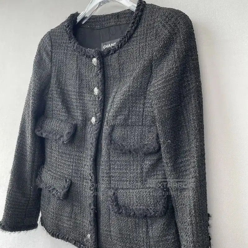 Chanel Chanel Black Women's Jacket Size S . Size S / US 4 / IT 40 - 2 Thumbnail