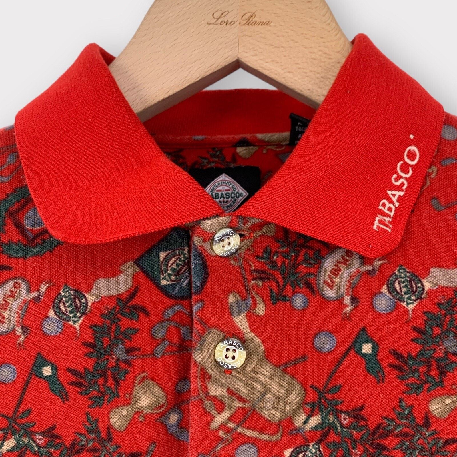 Tabasco Vintage Tabasco Golf Polo Shirt Red All Over Print XL Size US XL / EU 56 / 4 - 3 Thumbnail