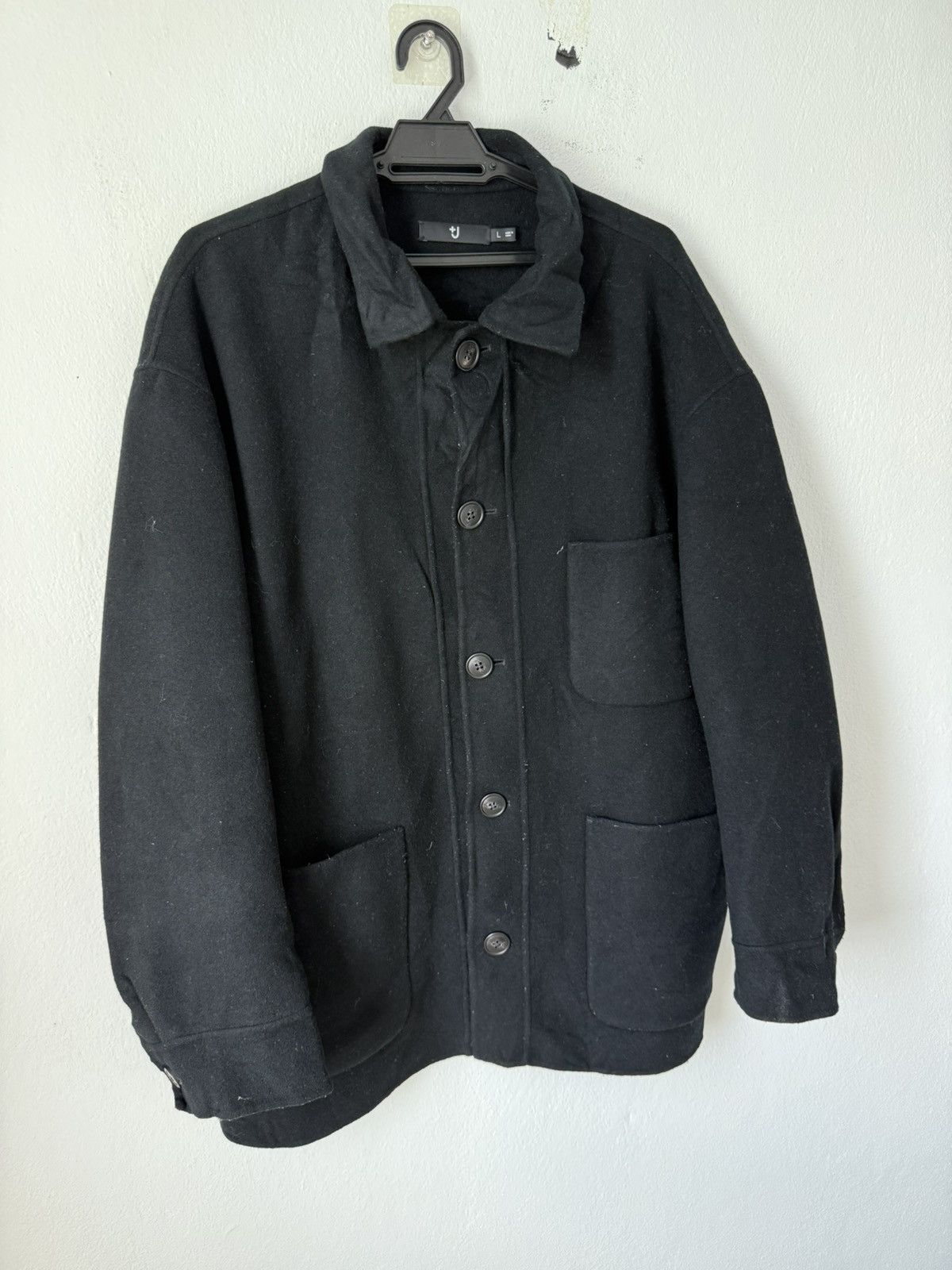 Jil Sander × Uniqlo BINDING ACCEPT JIL SANDER OVERSIZED STYLE BLACK JACKET Size US L / EU 52-54 / 3 - 2 Thumbnail