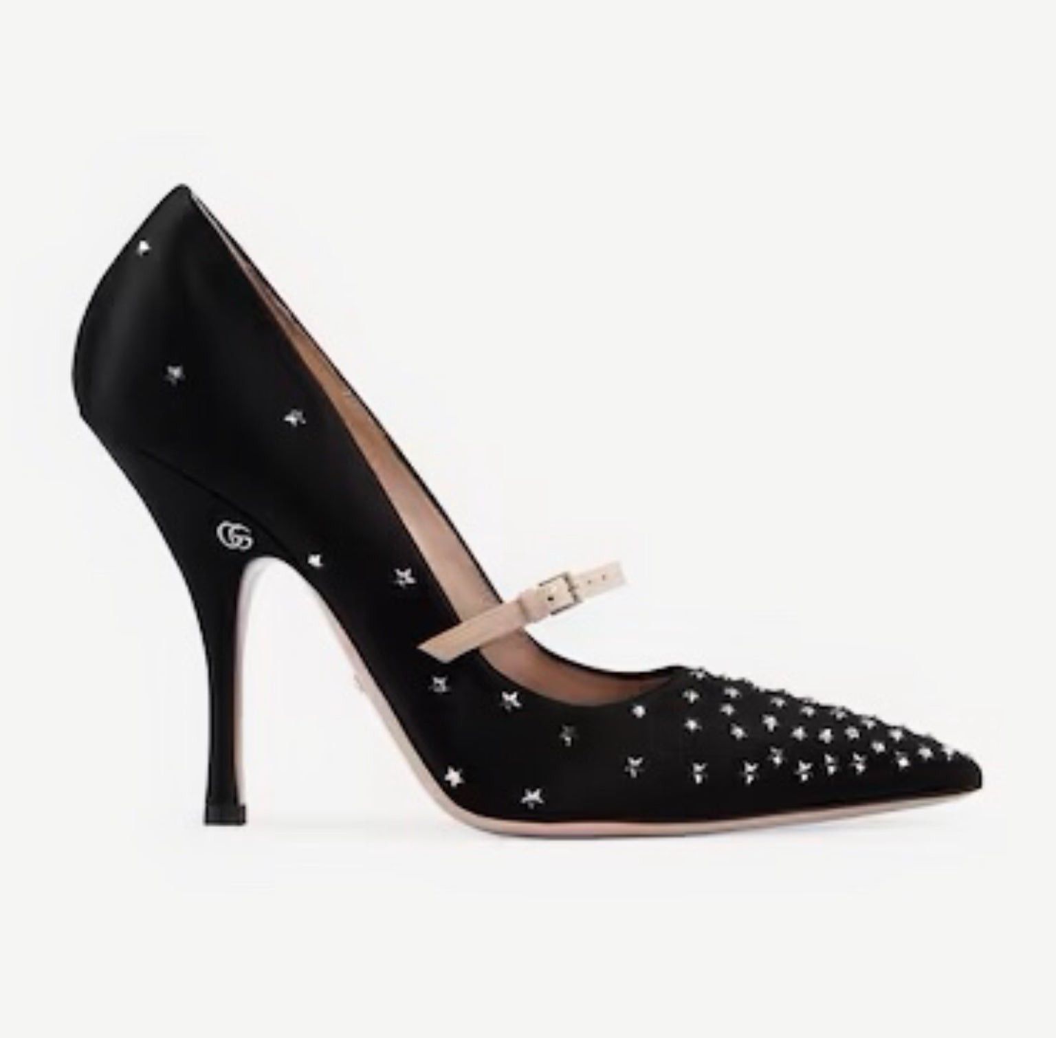 image of Gucci Stars Leather High Heel Pumps Size 37 in Black, Women's