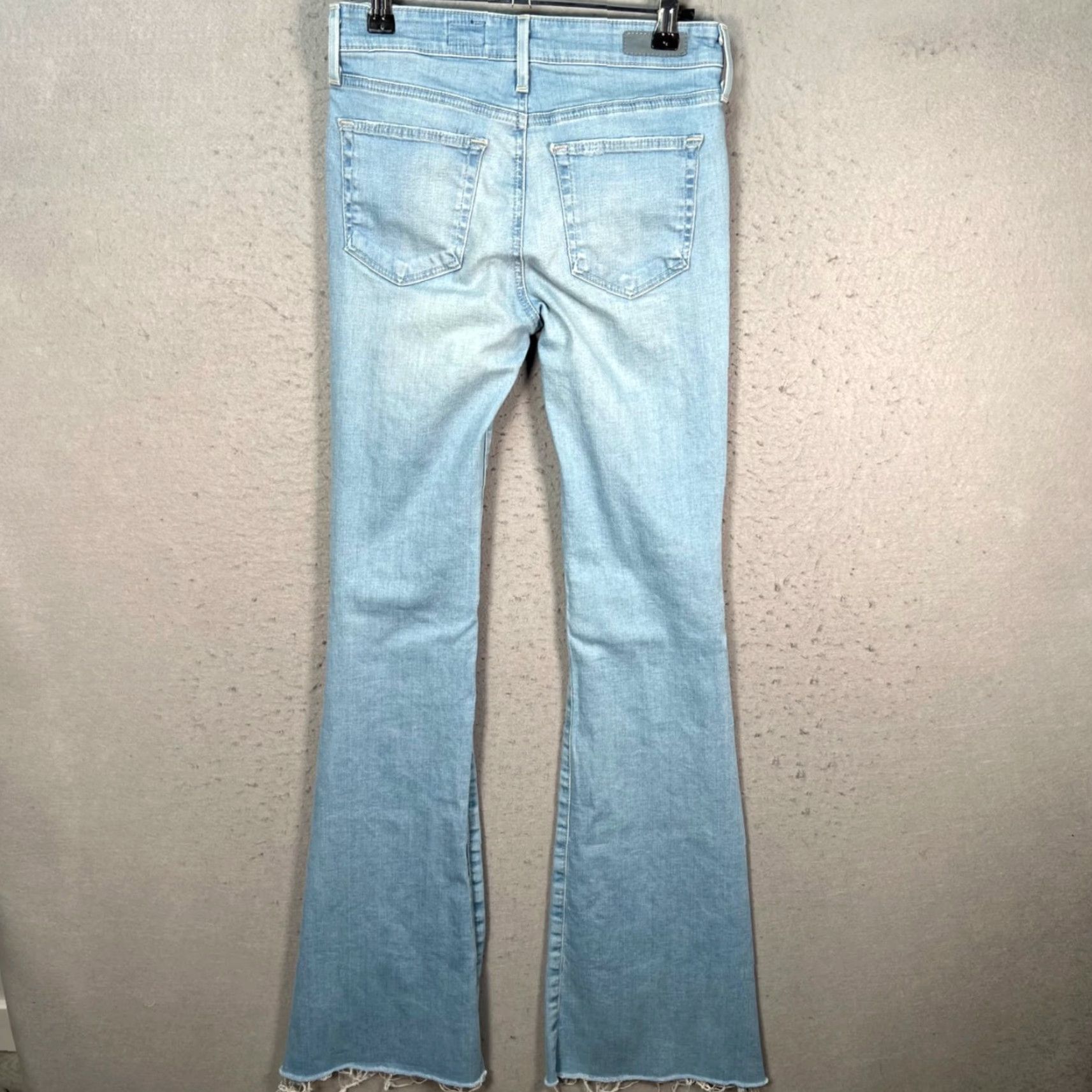Vintage AG Adriano Goldschmied Jeans Flared 25 The Janis High Rise Light Wash Distressed 5-Pocket Womens Jeans Size 42" / US 20 - 2 Thumbnail