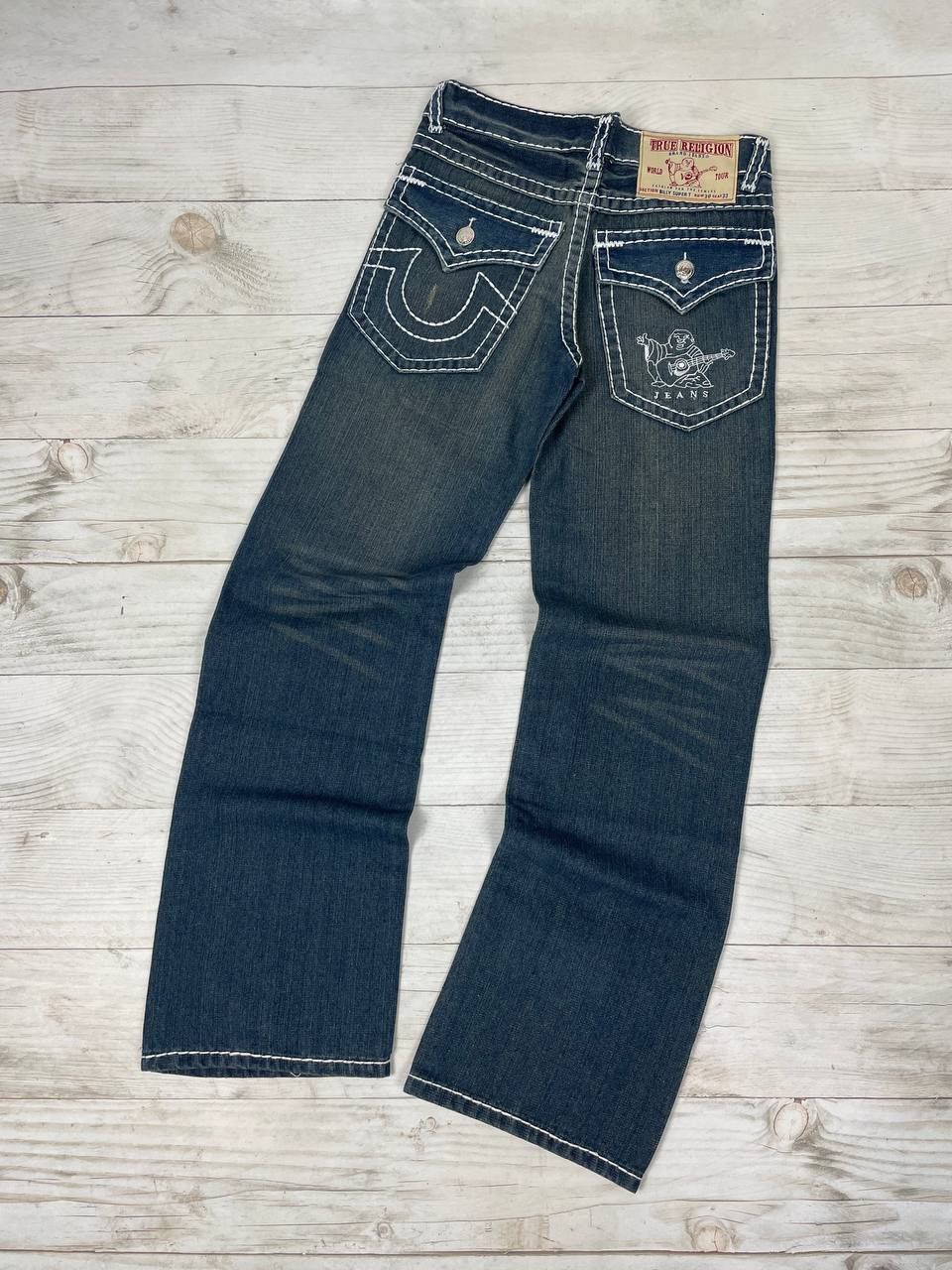 image of True Religion Billy Super Denim Jeans Big Logo in Blue, Men's (Size 30)