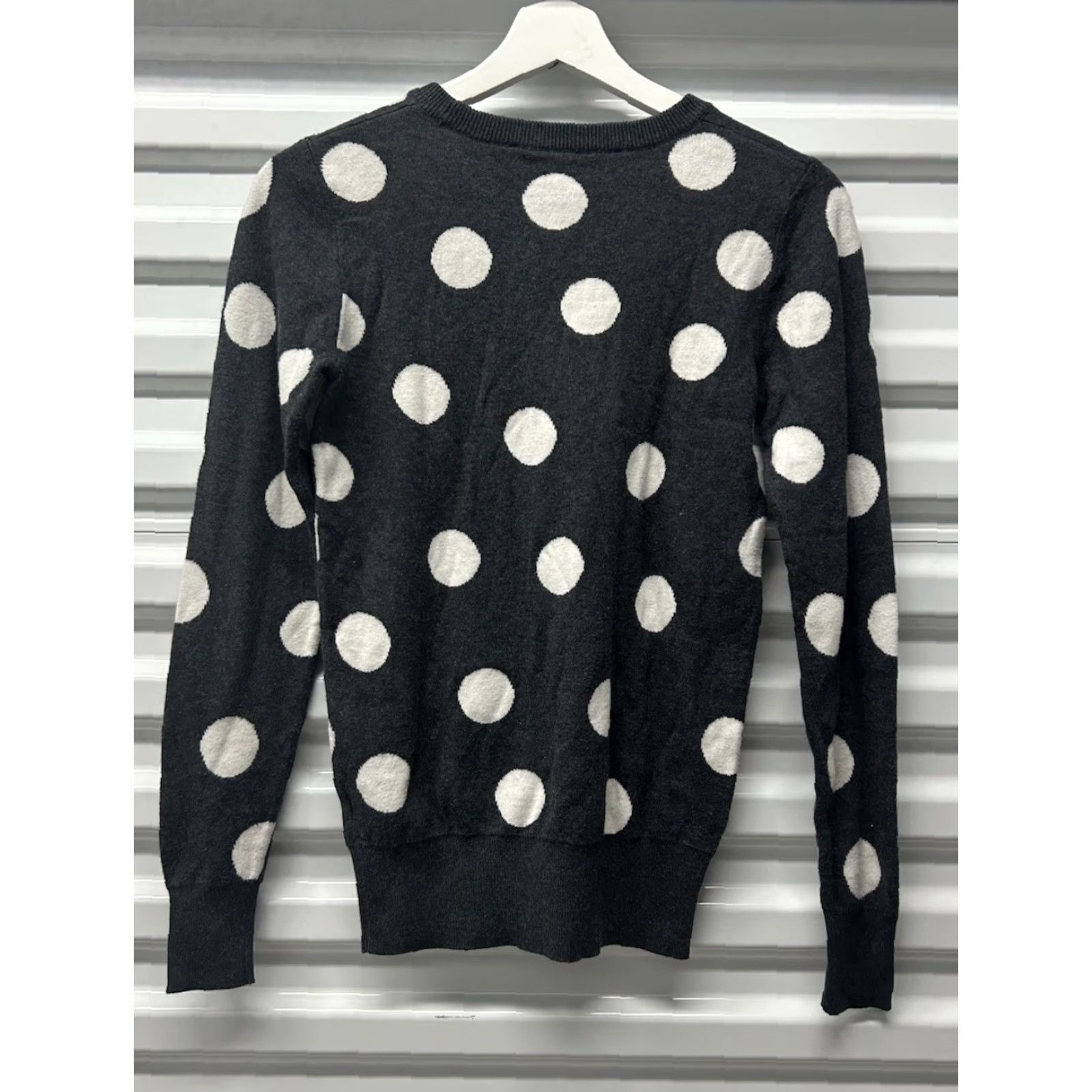 French Connection Womens French Connection Pullover Sweater Kitten Logo Polka Dot Grey/White Size S Size S / US 4 / IT 40 - 2 Thumbnail