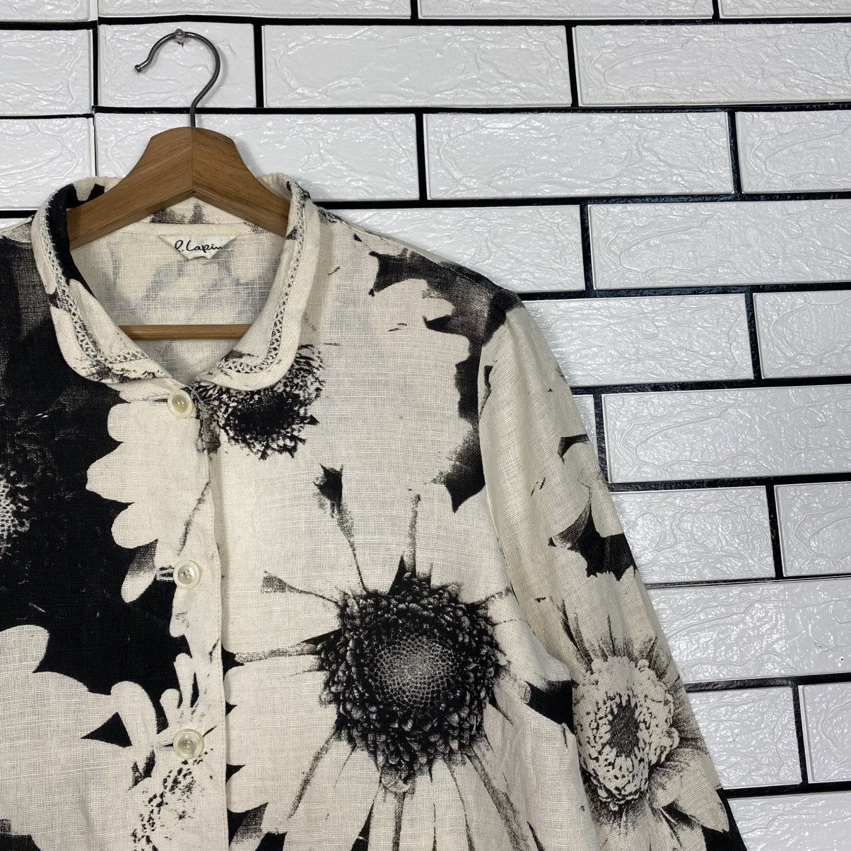 Japanese Brand 📌Cropped Button Jacket R.Lapin Flower Issey Miyake Size M / US 6-8 / IT 42-44 - 7 Thumbnail