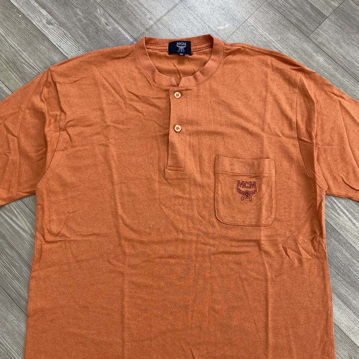MCM Vintage MCM Pocket Logo Button Up Tee Luxury Size US M / EU 48-50 / 2 - 2 Thumbnail