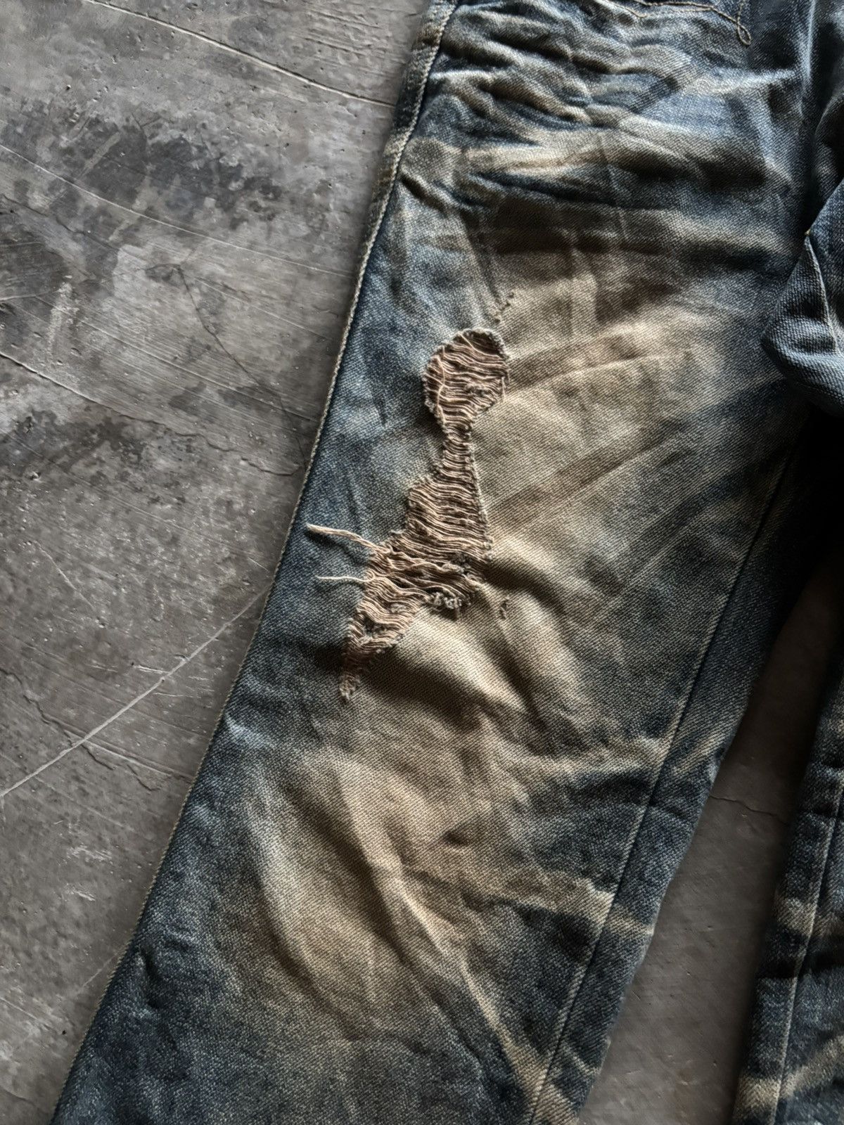If Six Was Nine LOLITA JAPANESE JEANS MUD WASH MUDMAX DISTRESSED RUSTY PUNK Size US 30 / EU 46 - 12 Thumbnail