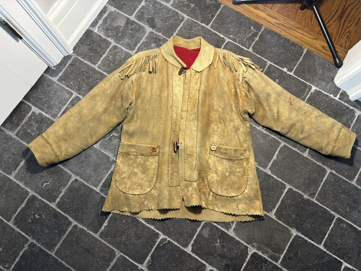 Vintage True Vintage Moose Leather Coat Moosehide Blanket Lined Hand Size US M / EU 48-50 / 2 - 24 Thumbnail