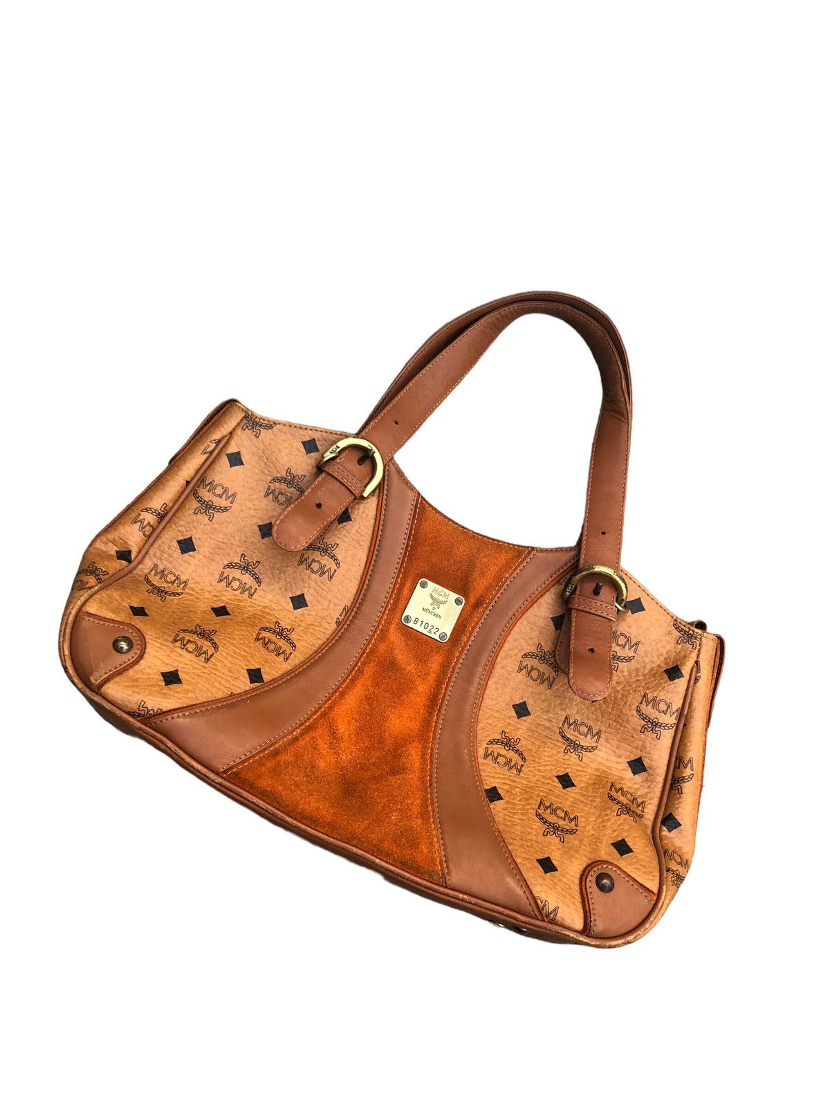 MCM Authentic MCM Visetos Vtg Brown Leather Monogram Tote Bag Size ONE SIZE - 1 Thumbnail