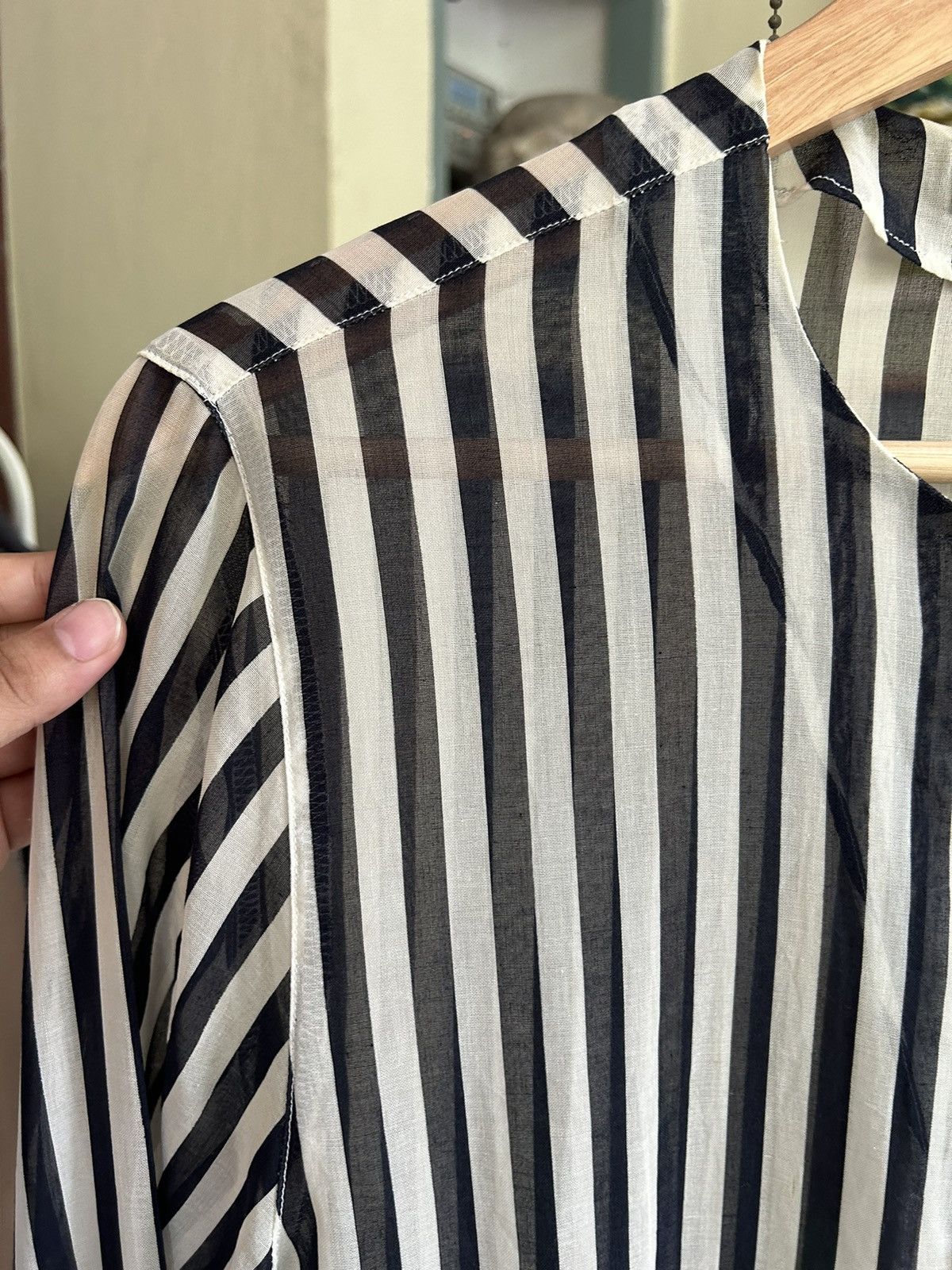 Celine Celine Gold Button Stripe Long Sleeve Size S / US 4 / IT 40 - 6 Thumbnail