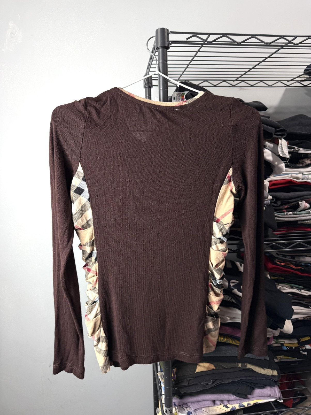 Burberry Burberry Brit Checkered Longsleeve TShirt Size S / US 4 / IT 40 - 6 Thumbnail
