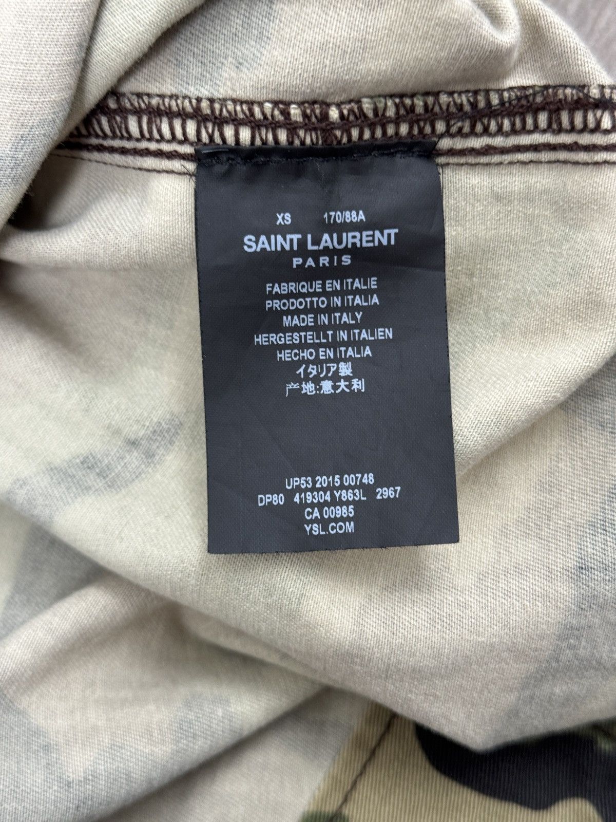 Saint Laurent Paris Saint Laurent Paris Multi Pocket Military Camo Jacket Size US S / EU 44-46 / 1 - 7 Thumbnail